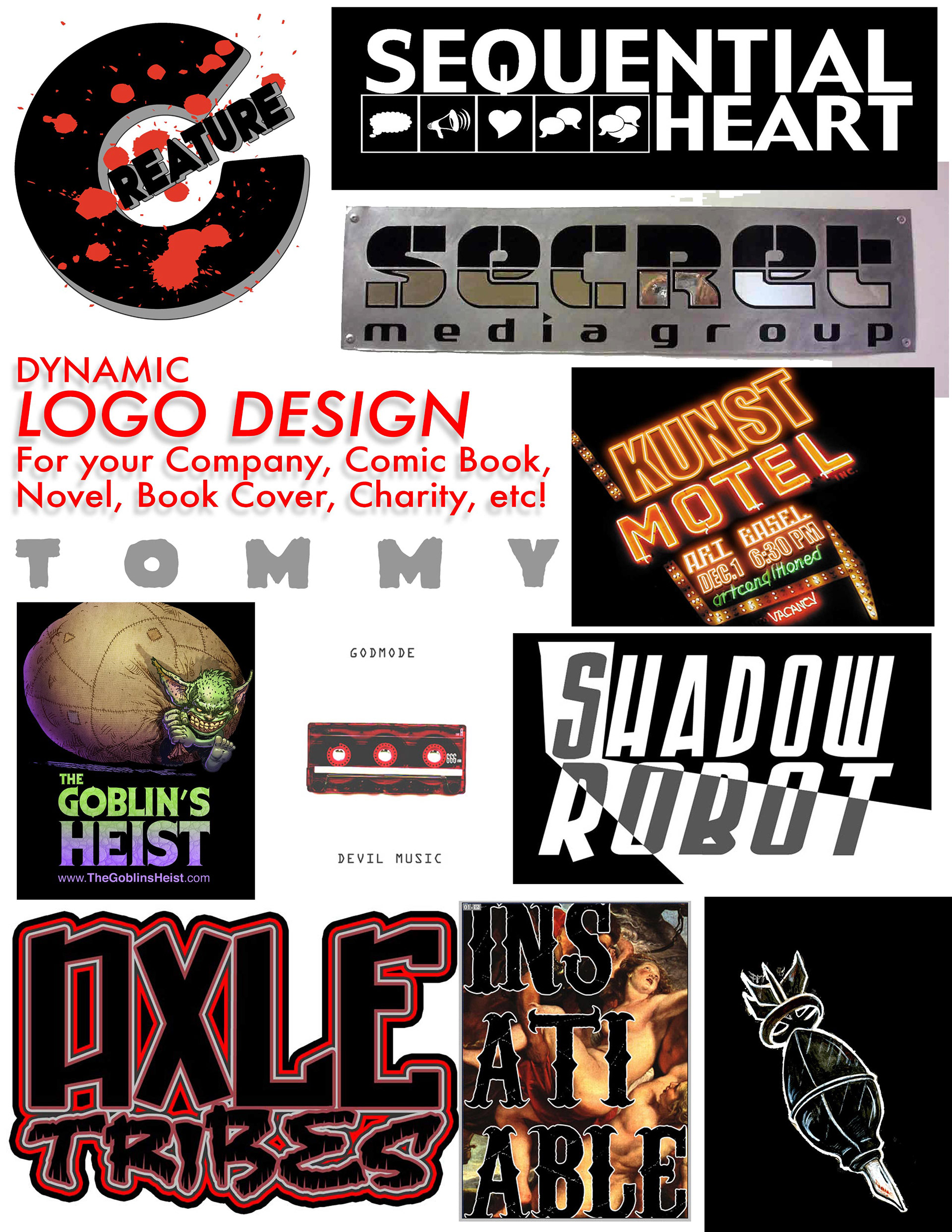 Various LOGO for the Comic book and Gaming Industry