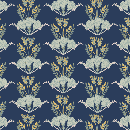 Garden Damask Midnight