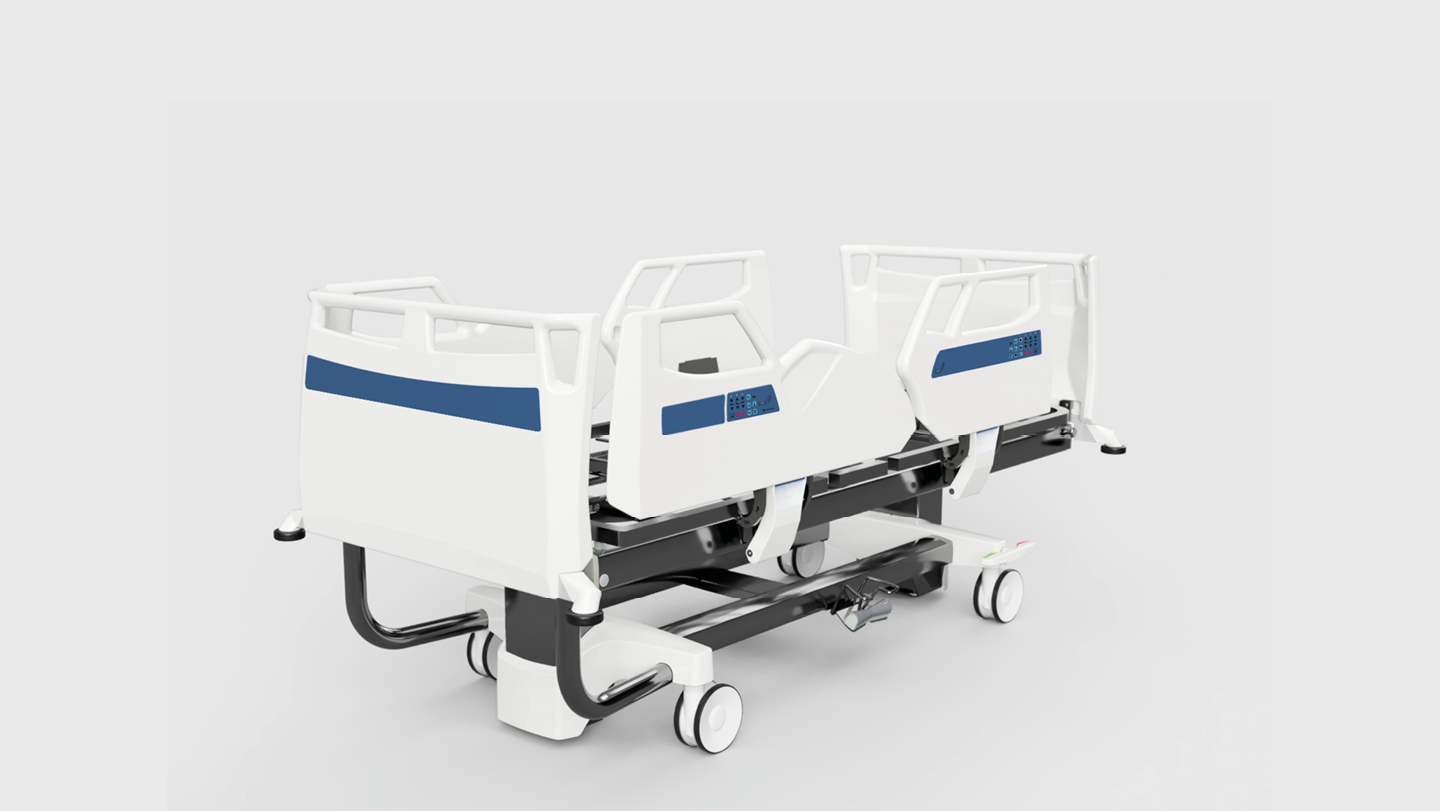 Concept visualisation, 3D-render hospital bed