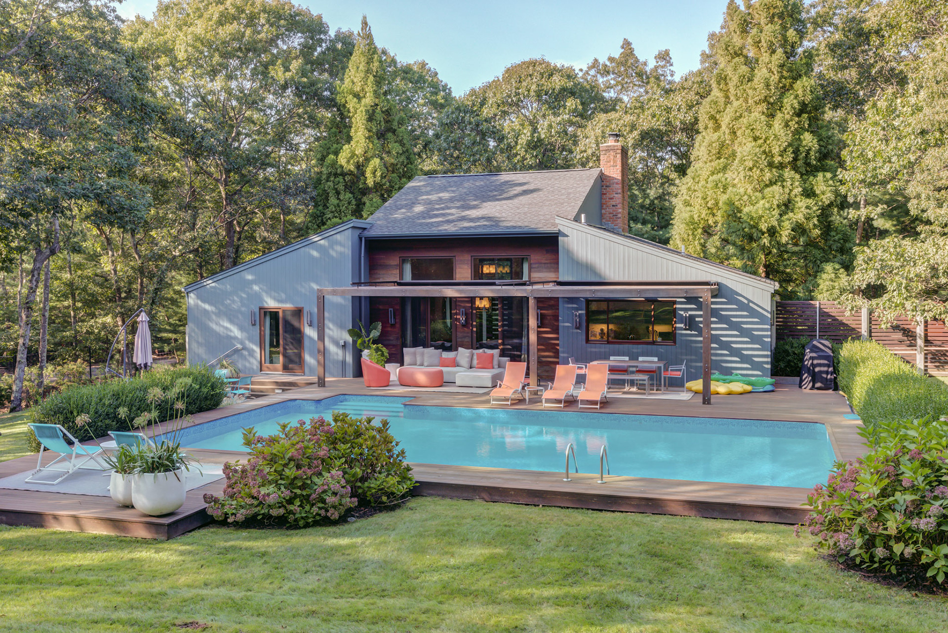 Real Estate Photo of Backyard in East Hampton, NY