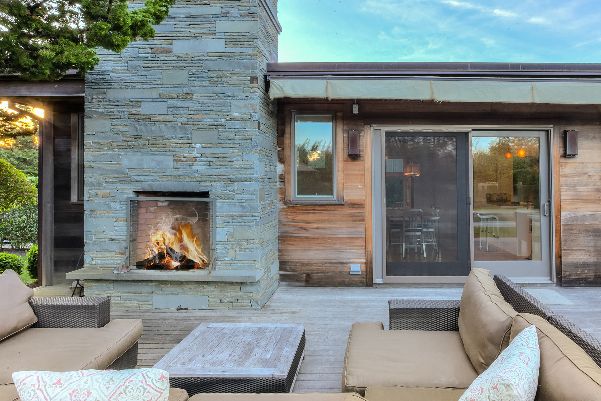 Real estate photography of Long Island patio