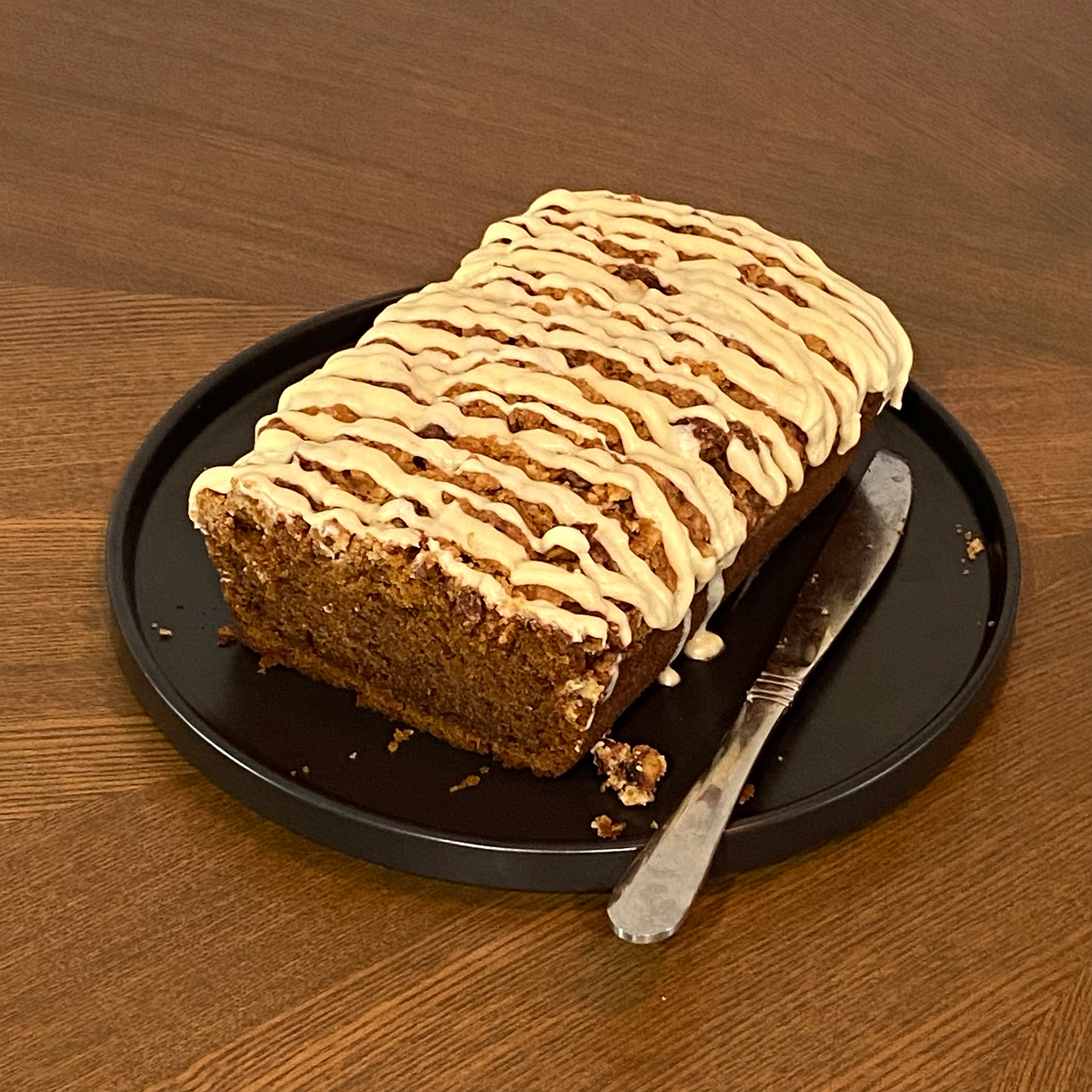 Streusel Pumpkin Bread with Cream Cheese Frosting