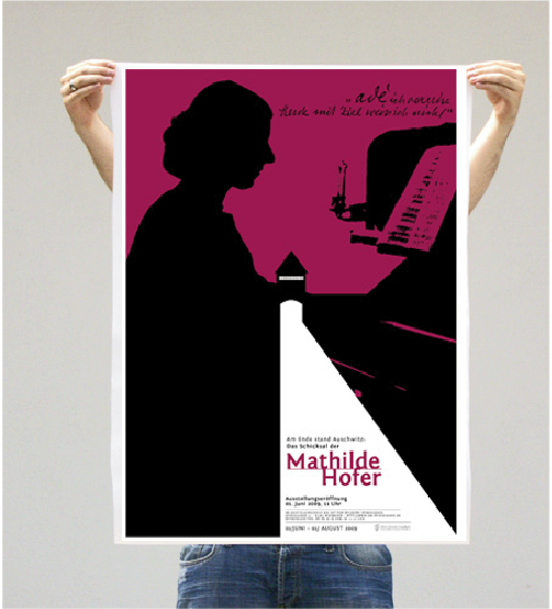 Plakat zur Ausstellung "Mathilde Hofer" // Aktives Museum Spiegelgasse