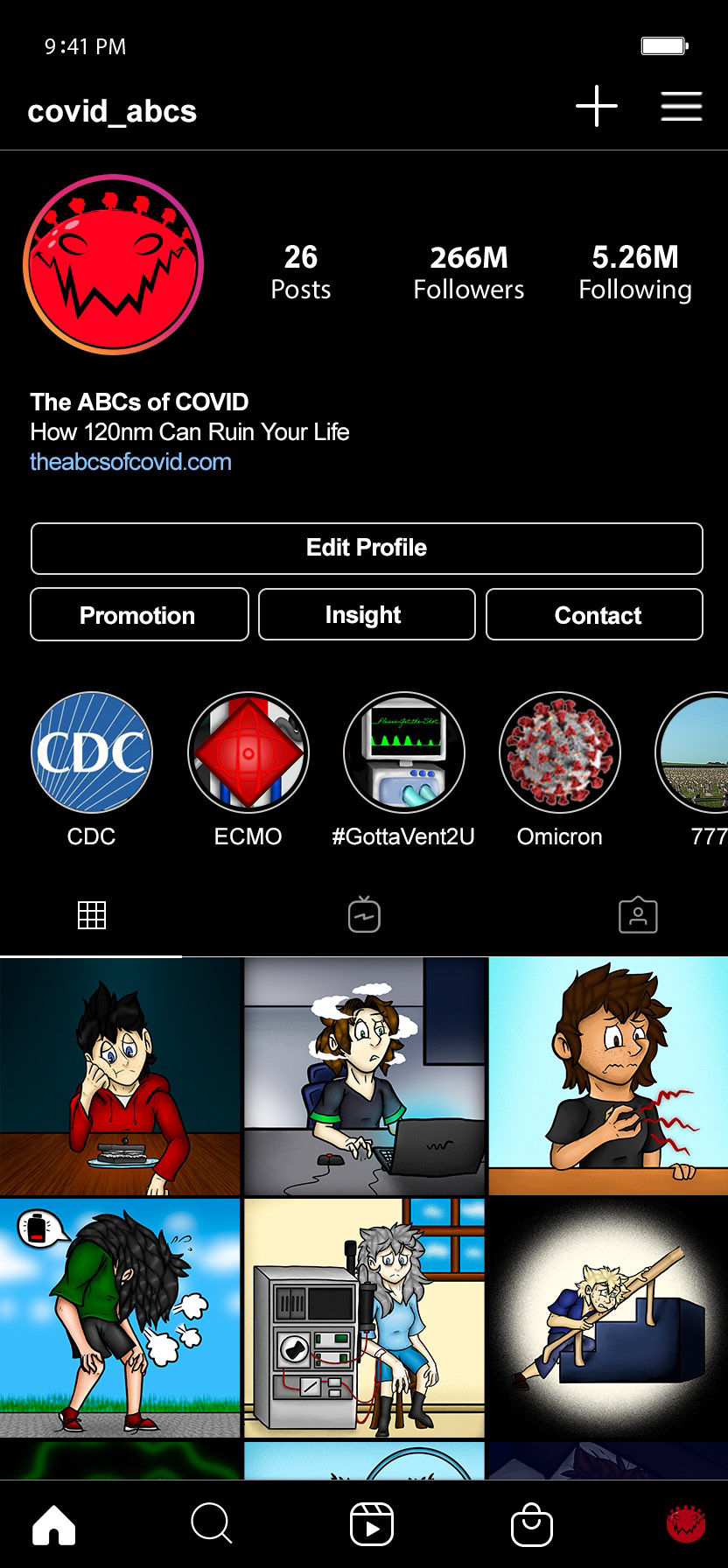 Instagram profile page