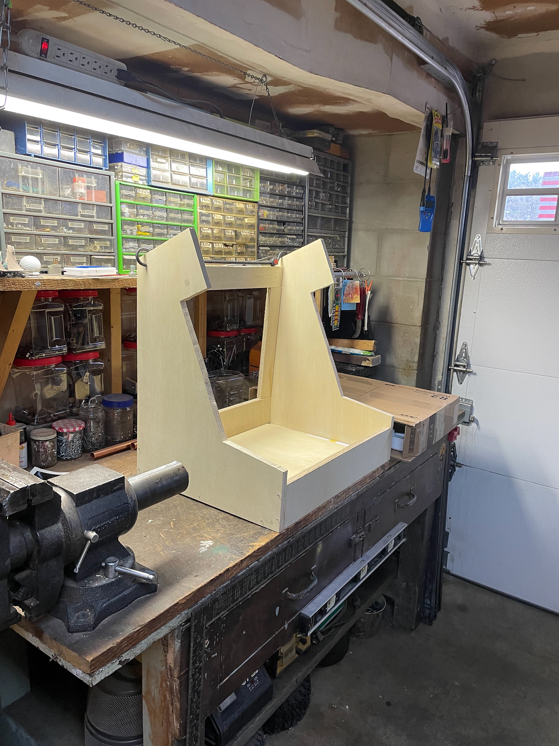Side panels, floorboard, and doorframe.