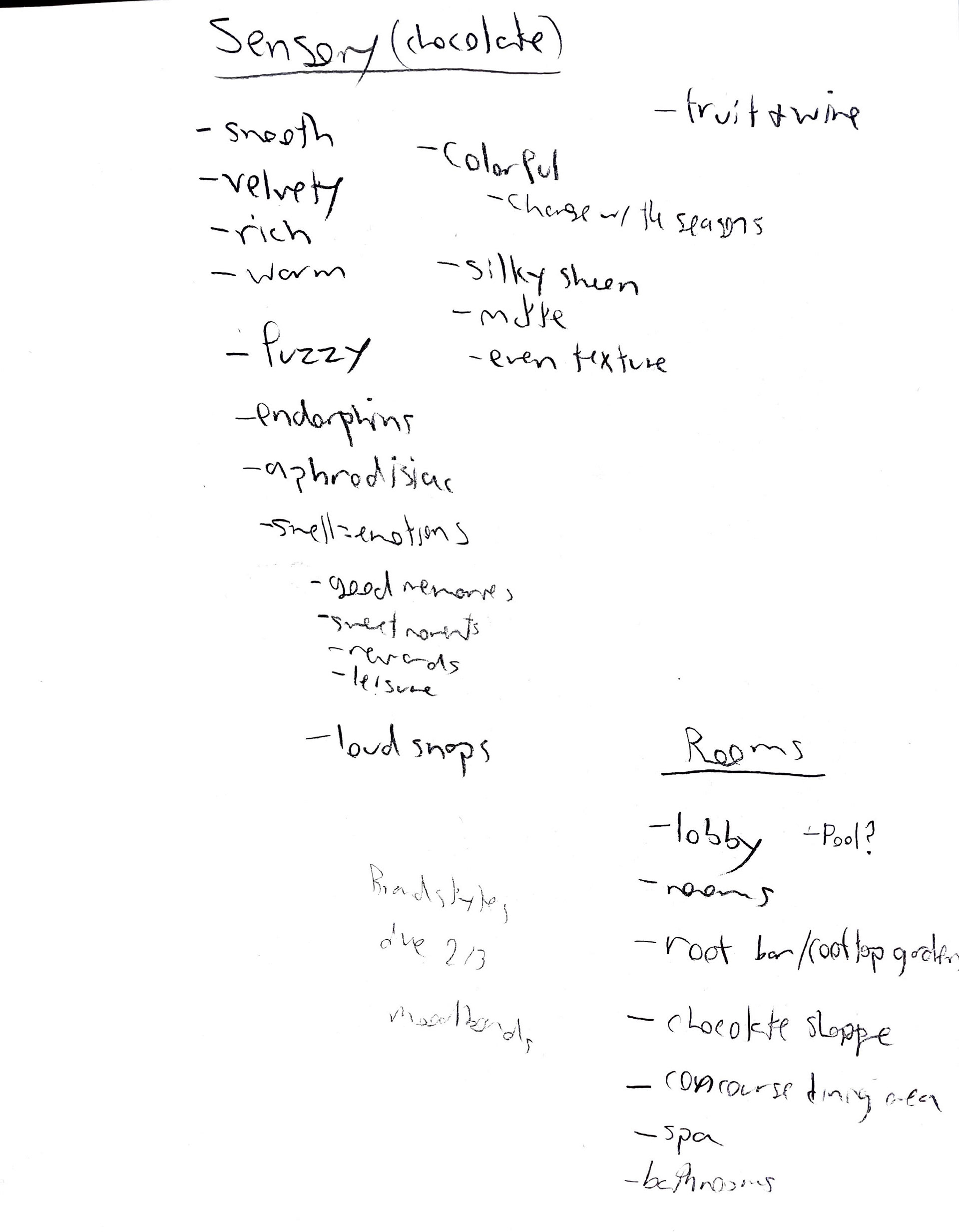 Sensory list
