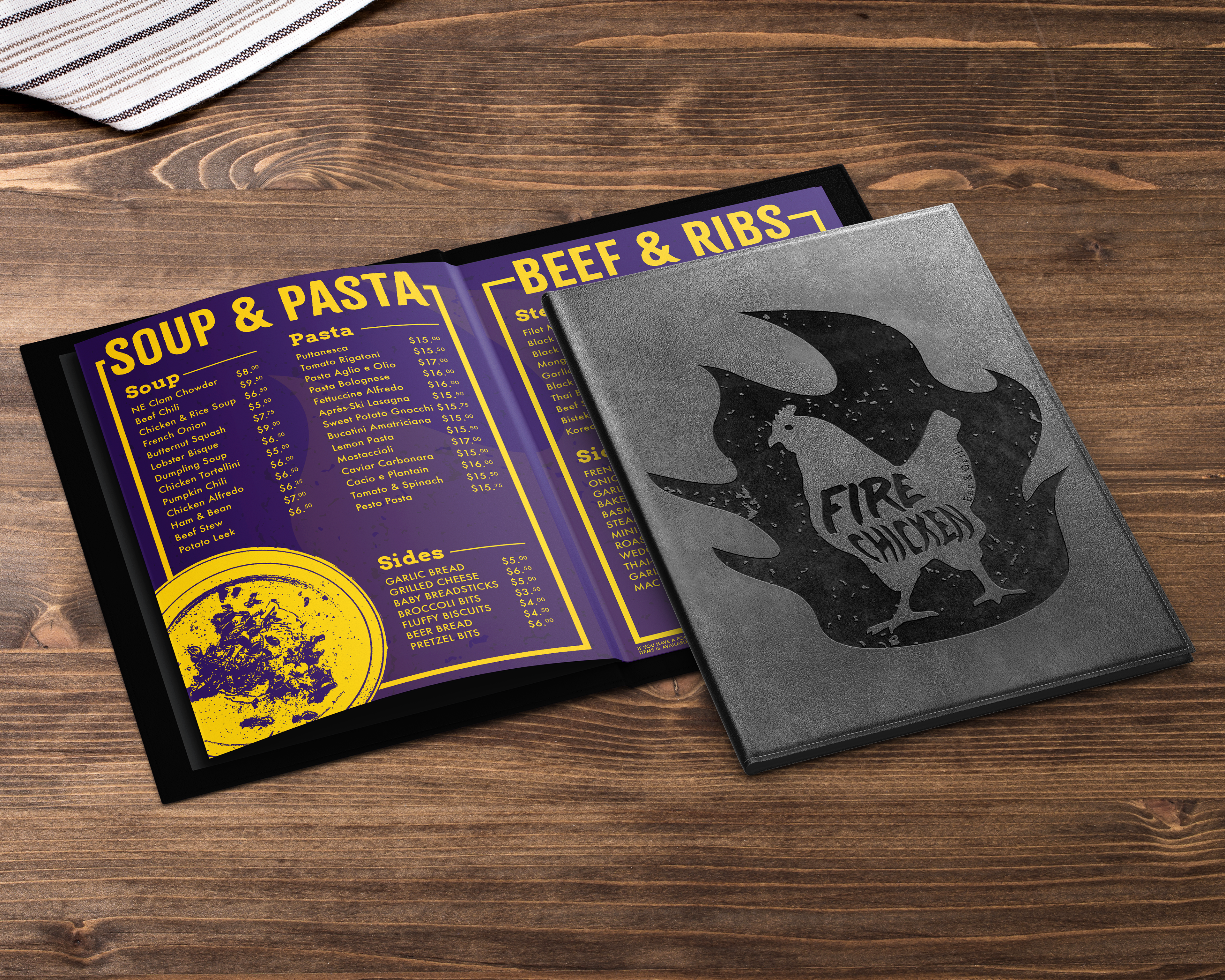 Inside menu & cover.