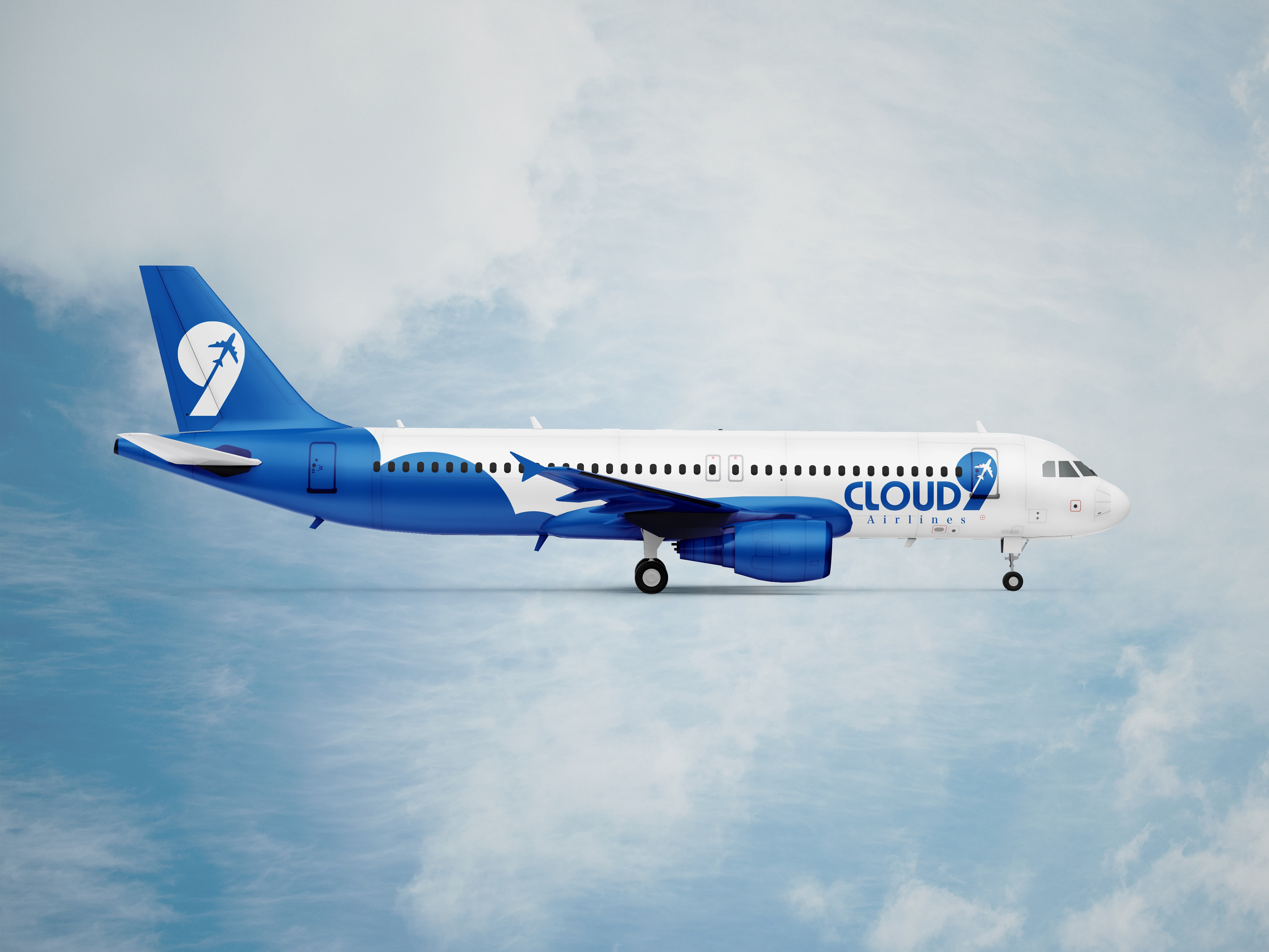 Plane paint-job mockup (side).