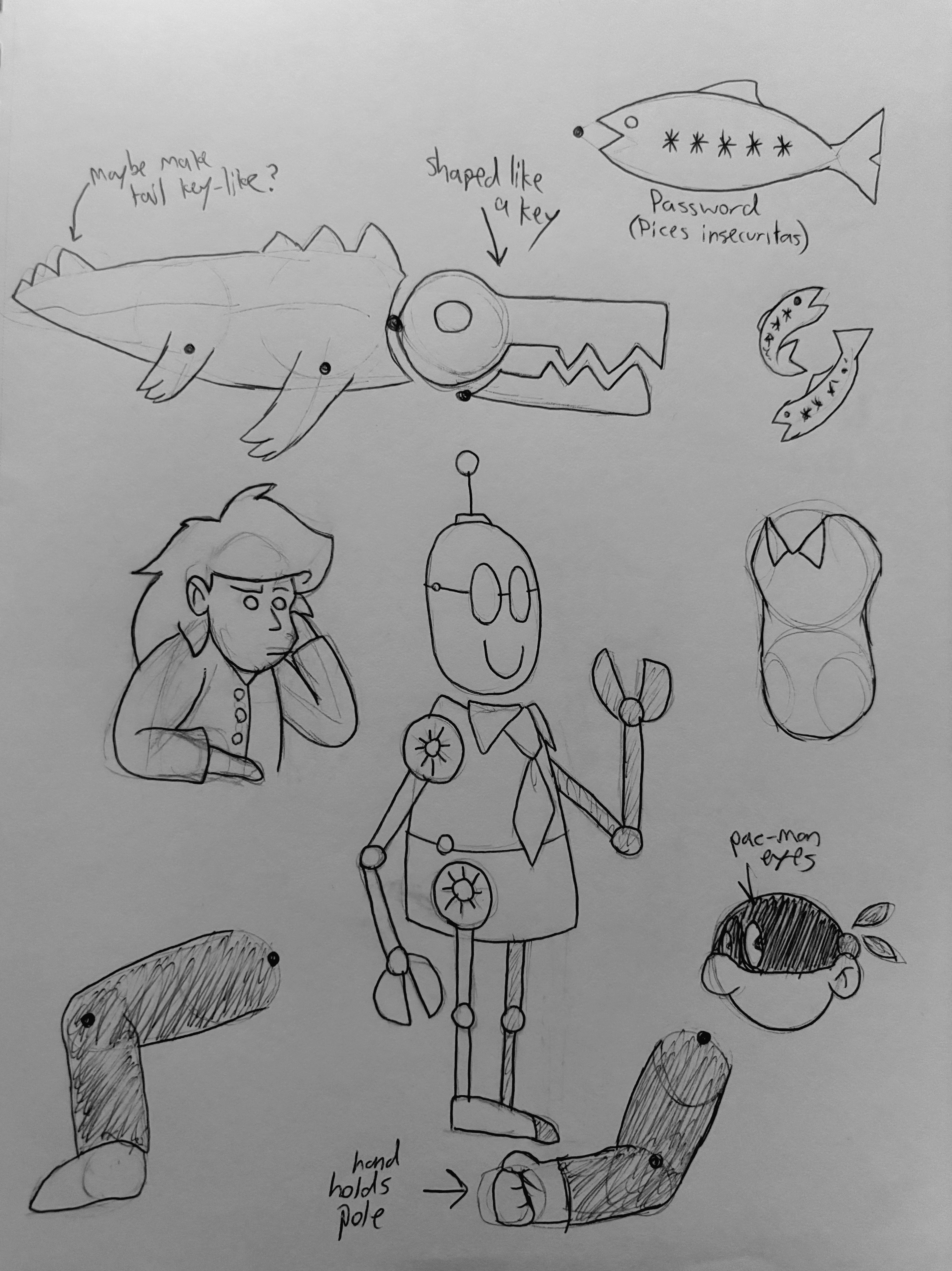 Character art. These lads were drawn and brought into Adobe Illustrator to be broken into pieces.