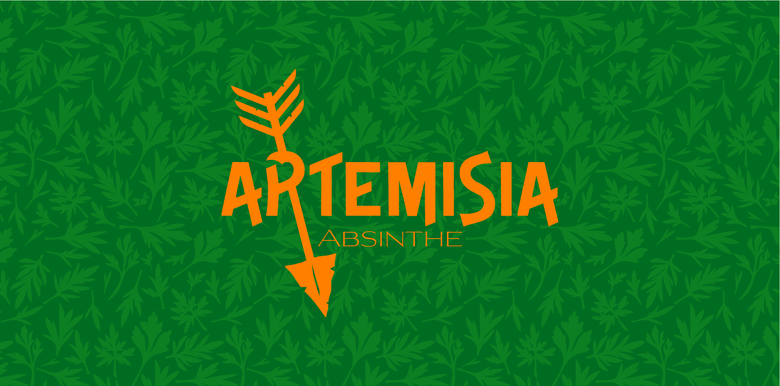 Artemisia Logo. Absinthe's main ingredient is a plant called Wormwood, also known as Artemisia absinthium. This plant is named after the Greek goddess, Artemis; the goddess of the hunt. Artemis is usually depicted with a bow and arrow, which inspired me to use the projectile into the logo.