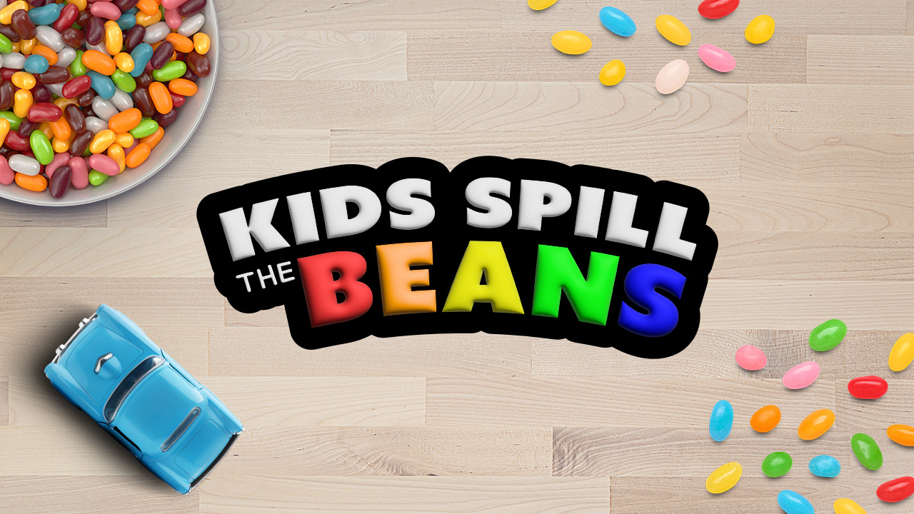 Kids Spill the Beans is kept simple and colorful.