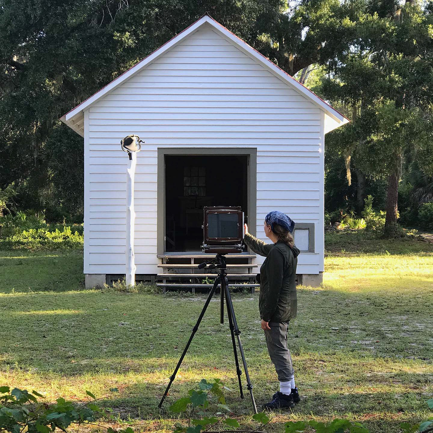 Emily photographing the First African Baptist Church