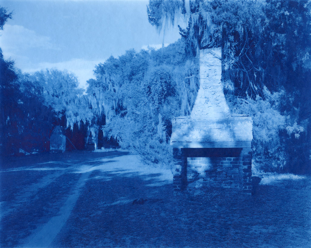 Emily J. Gómez, The Chimneys, 2019, New Cyanotype on Wyndstone Vellum, 14x16"