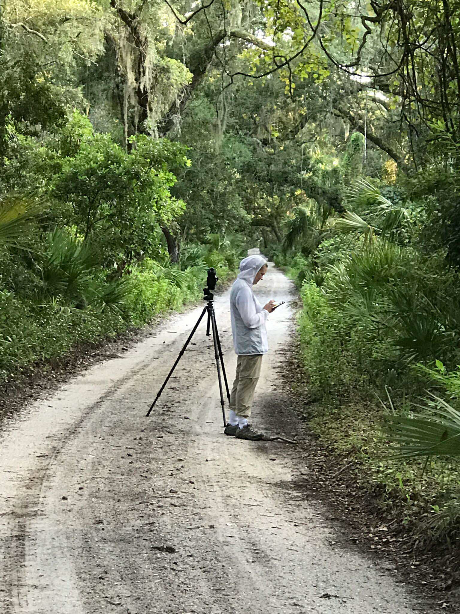 Christa photographing in the Main Road
