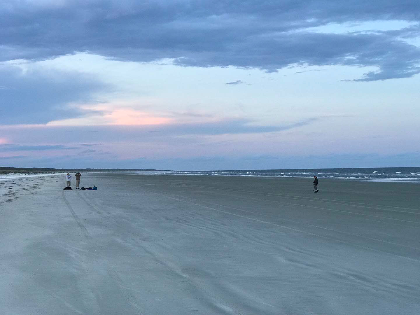 The crew on the beach