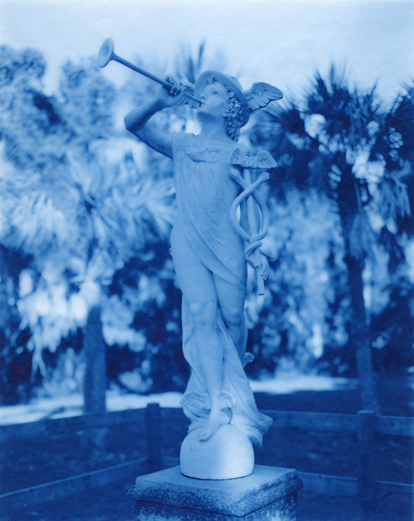 Emily J. Gómez, Mercury, 2019, New Cyanotype on Wyndstone Vellum, 16x14"