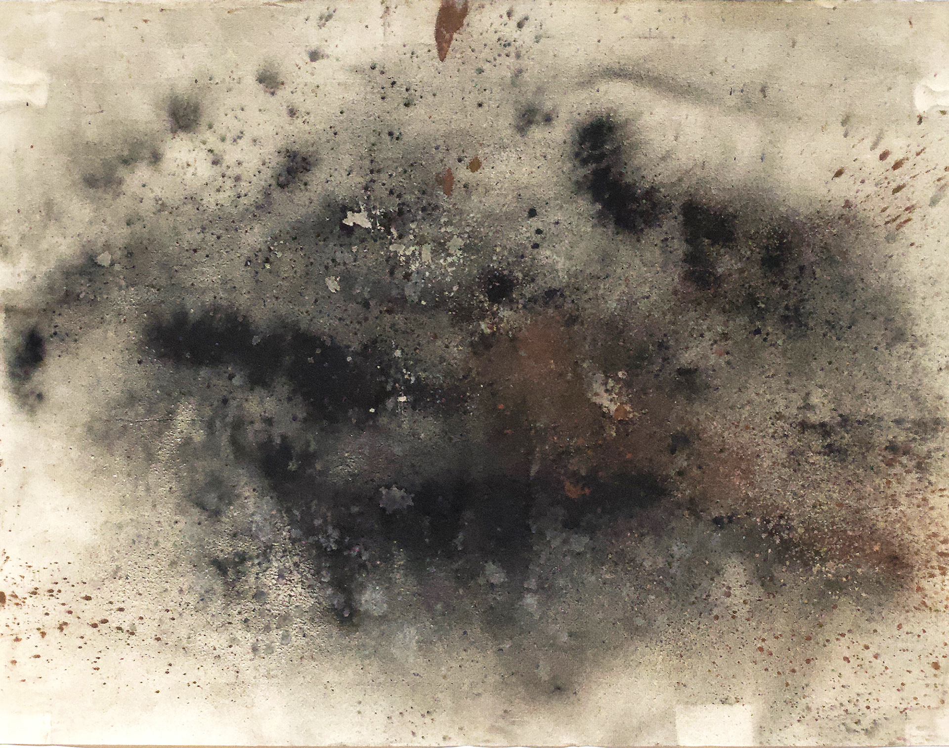 Ernesto R. Gómez, August #2, 2017, organic powder charcoal on Ingres Canson paper, 19x25" 