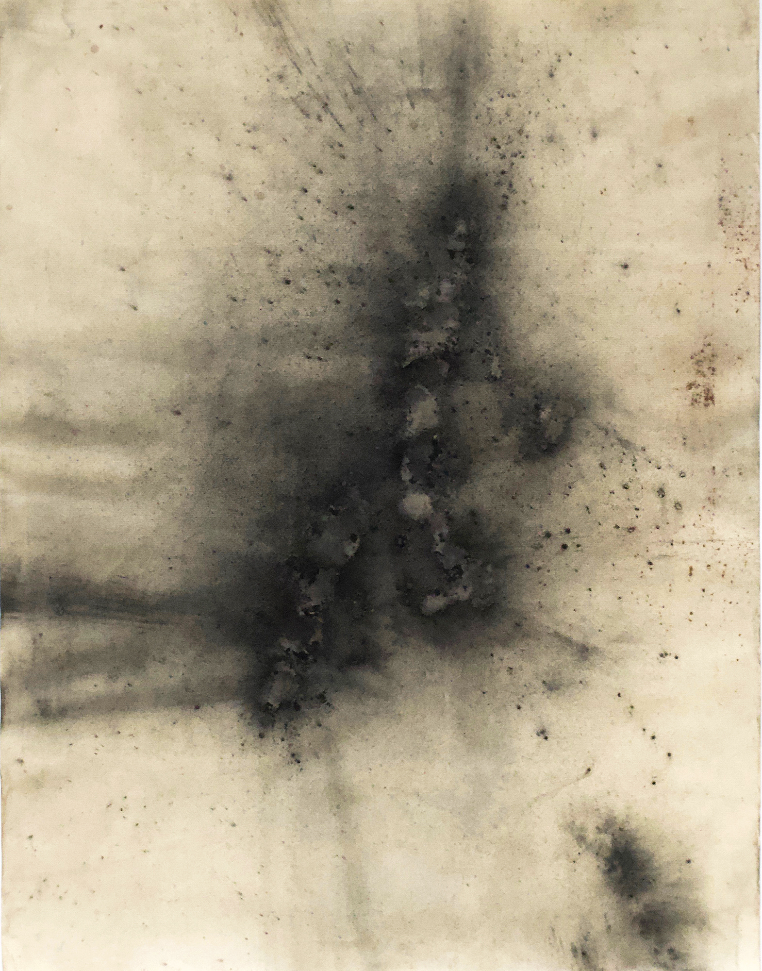 Ernesto R. Gómez, August #1, 2017, organic powder charcoal on Ingres Canson paper, 25x19" 