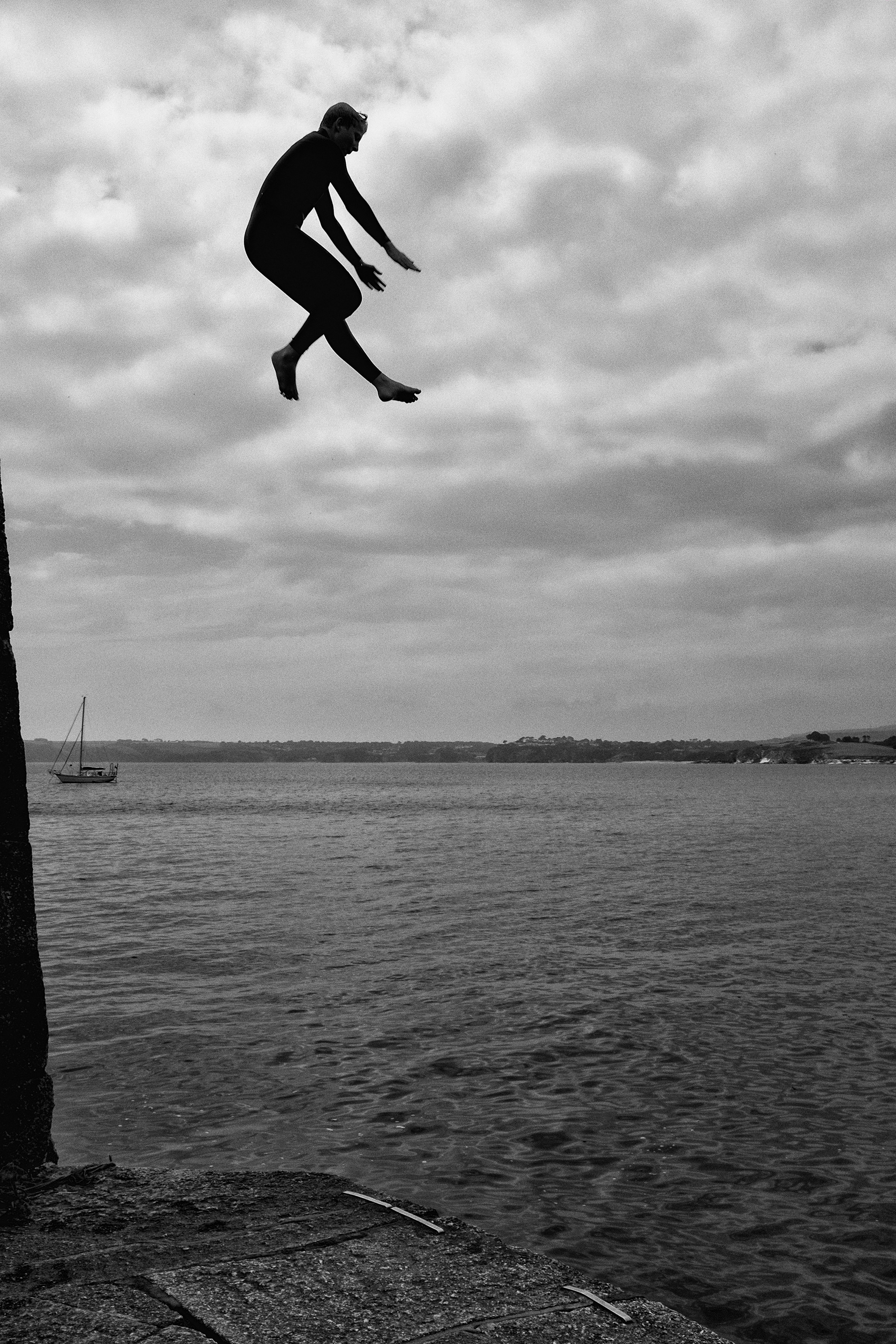 Boy Jumps off Parr Harbour. He took a long time to psych himself up.
