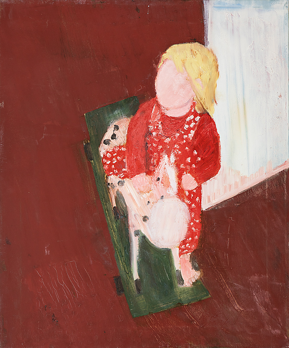 Agnes auf Schaukelpferd