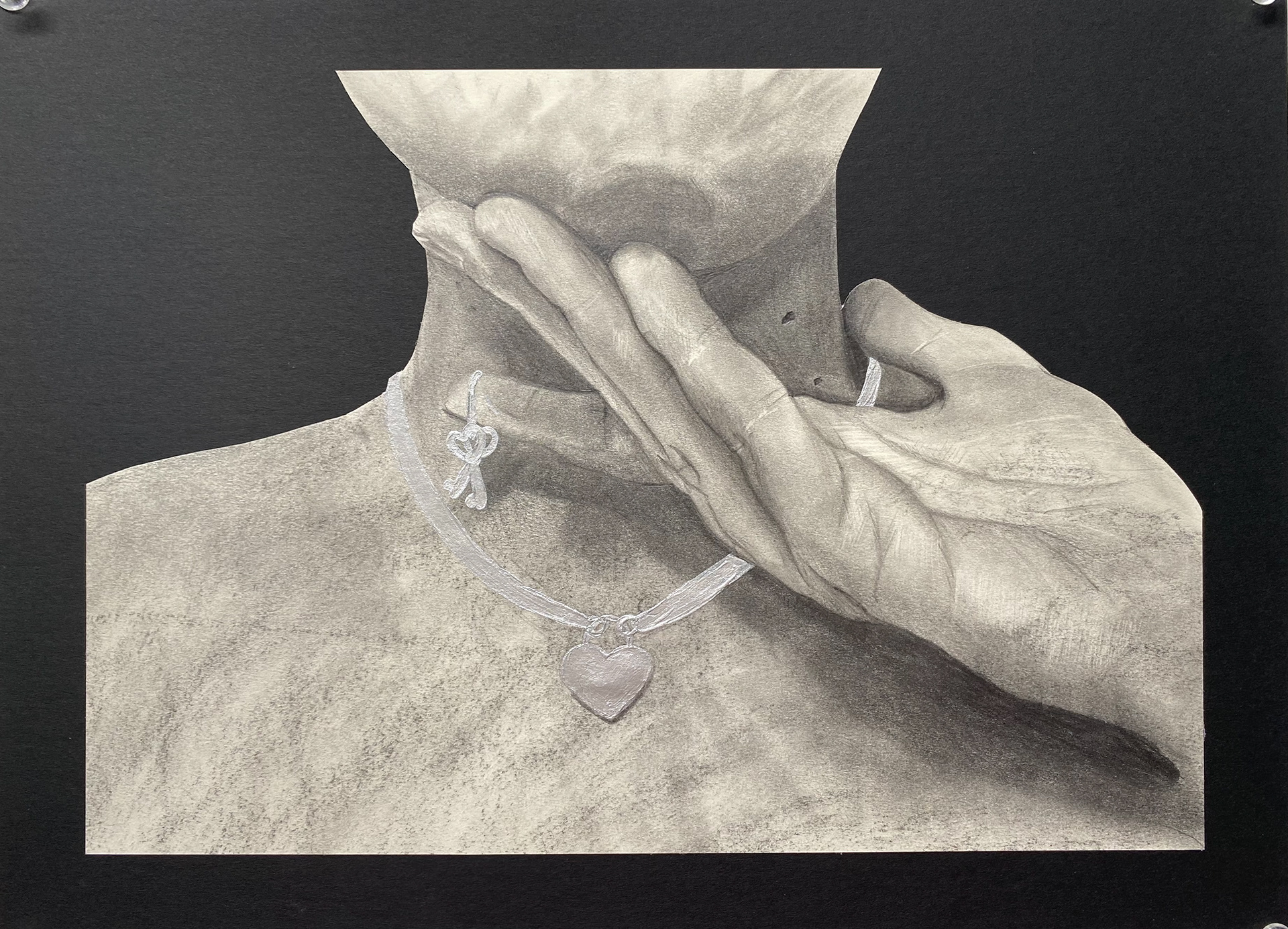 "Security" Figure Drawing - Graphite and Acrylic Paint - 2022