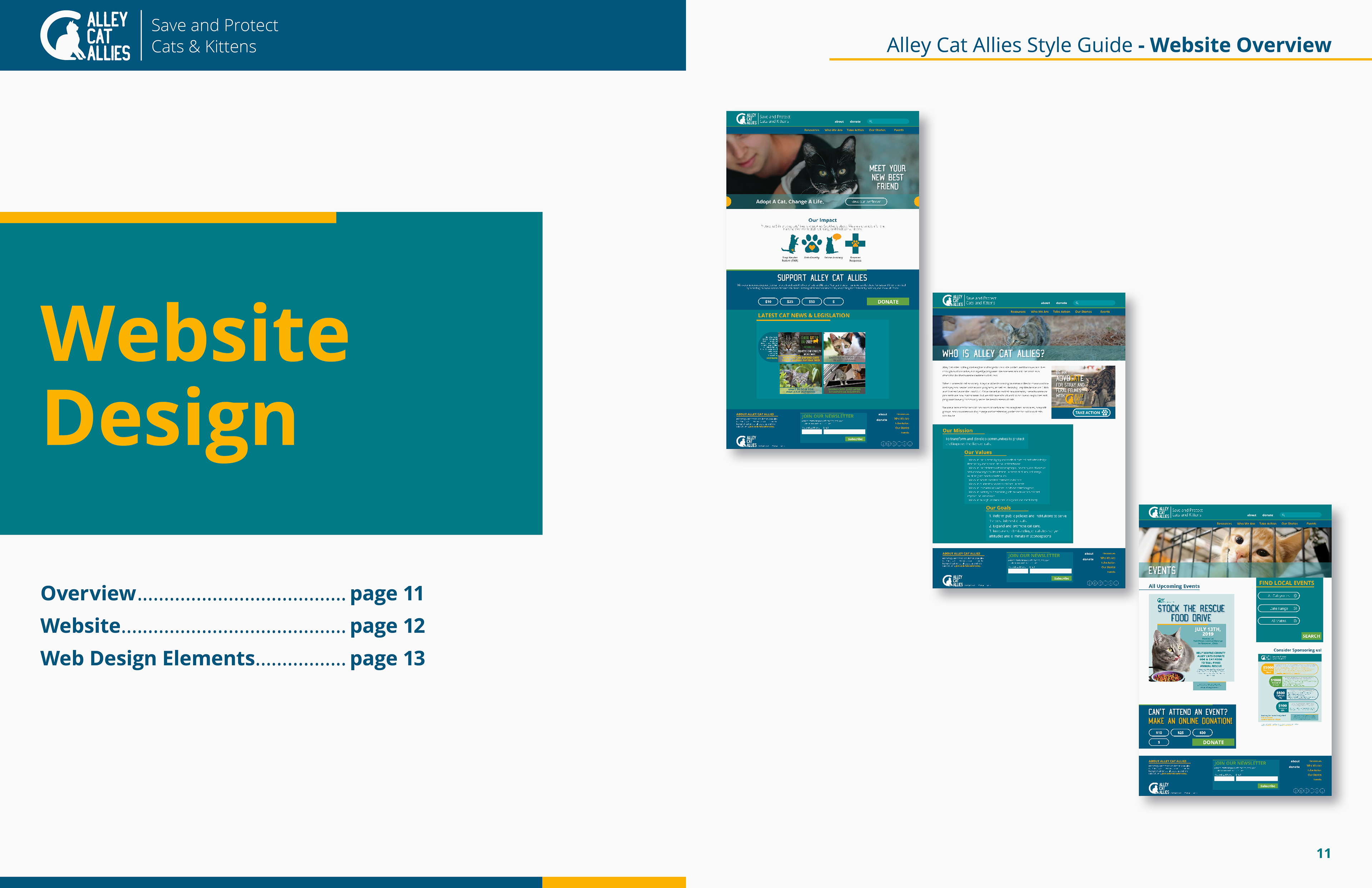 Charity Rebranding Assignment - Alley Cat Allies Brand Identity and Style Guide: Website Design - Written and Designed - September-November 2022