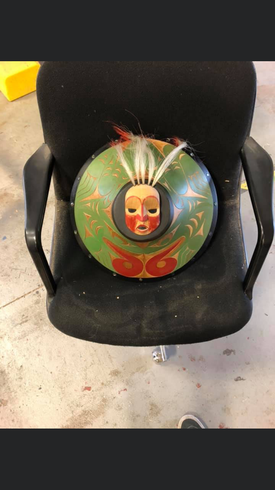 Frog hat, with red paint salish face