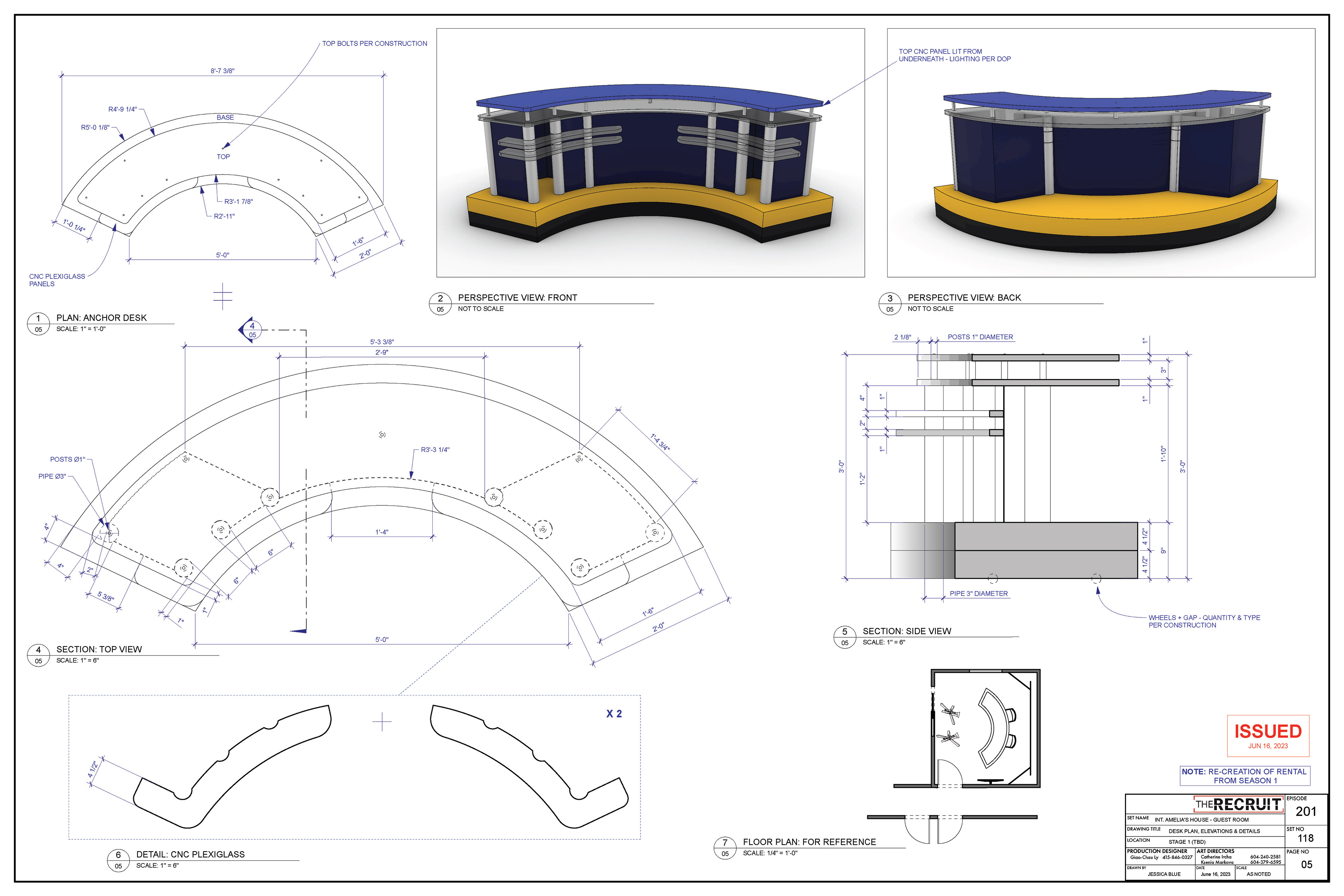 Desk Plan & Model - The Recruit, 2023
