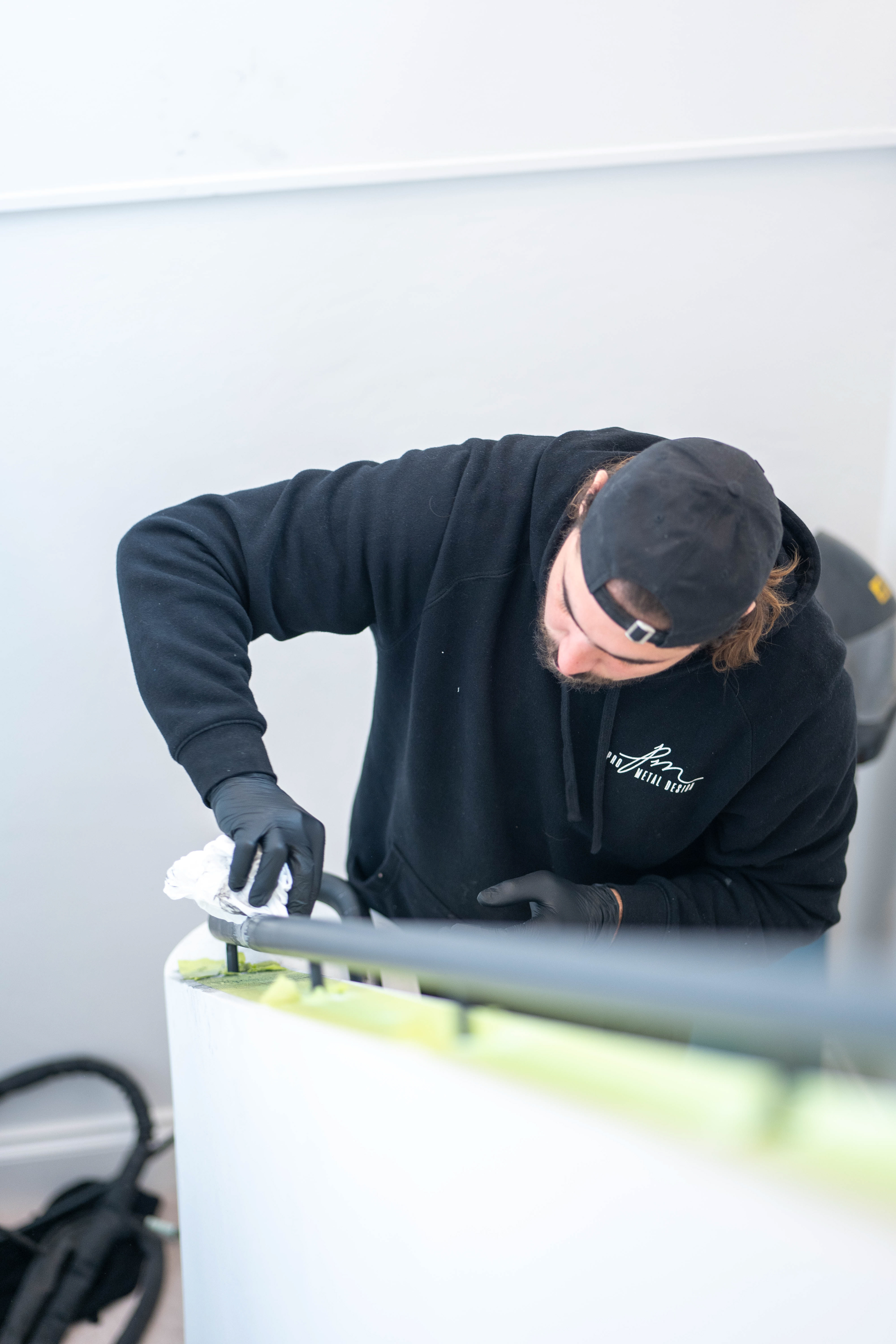 finition sur une rambarde après installation