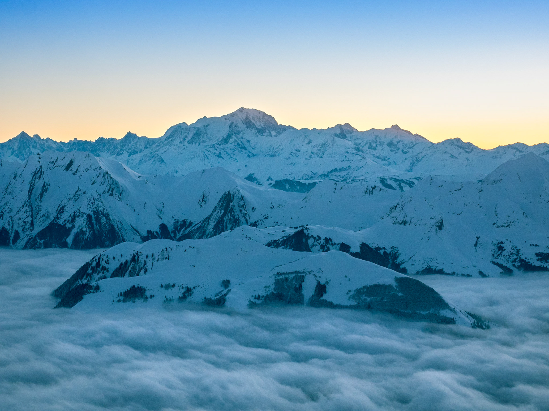 Sunrise over the Mont Blanc