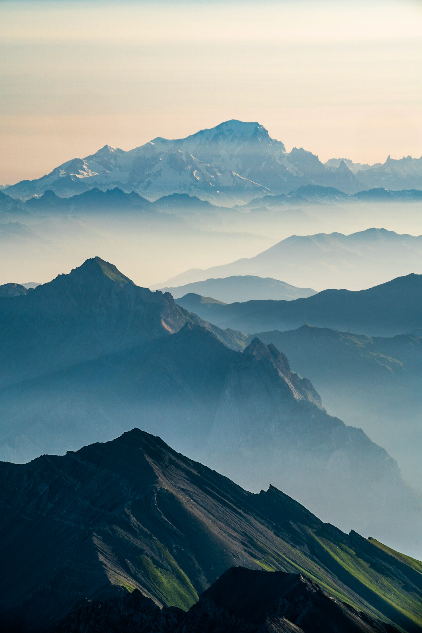 Mont Blanc depuis les Aiguilles d'Arve