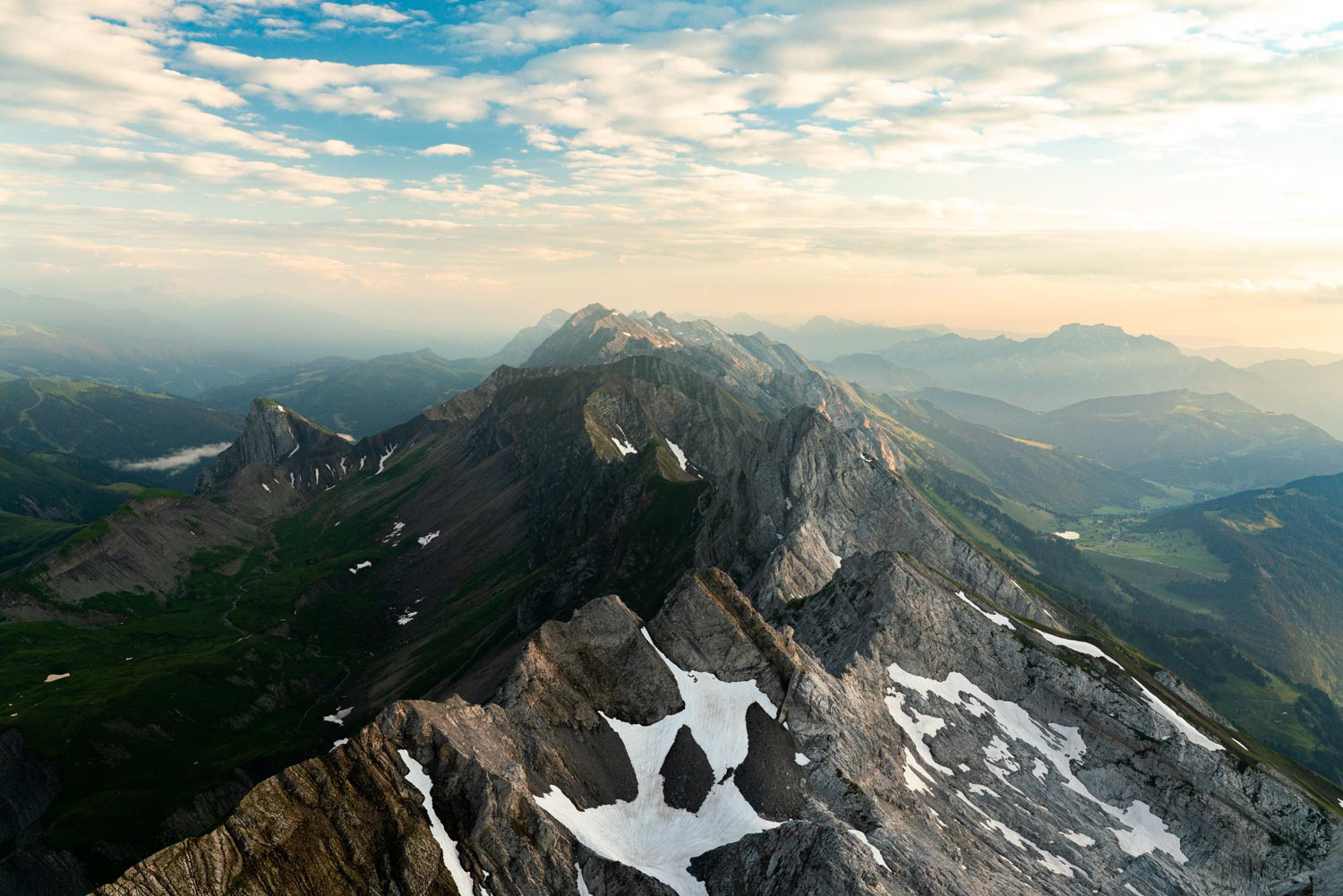 L'arête impressionnante depuis la Pointe Percée
