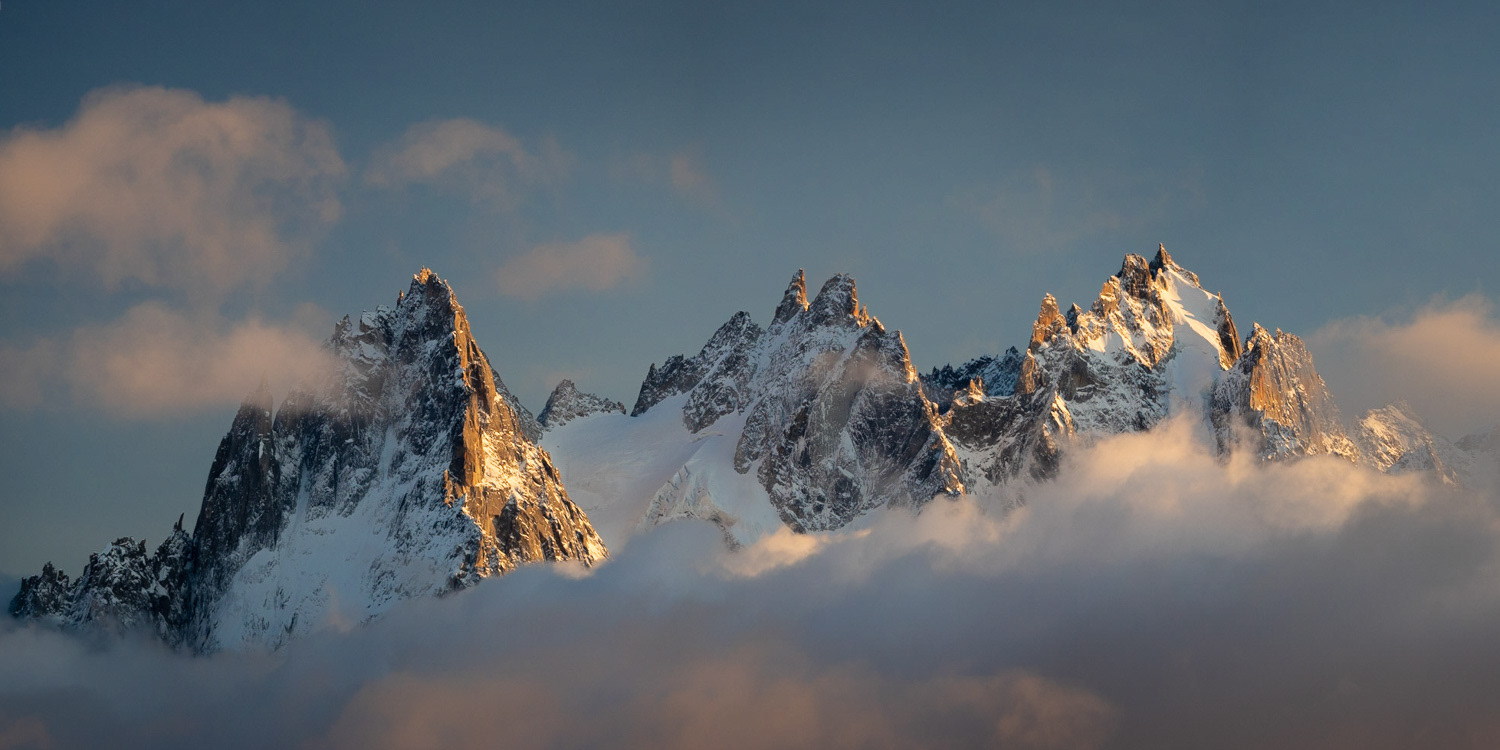 Coucher sur les Aiguilles de Chamonix