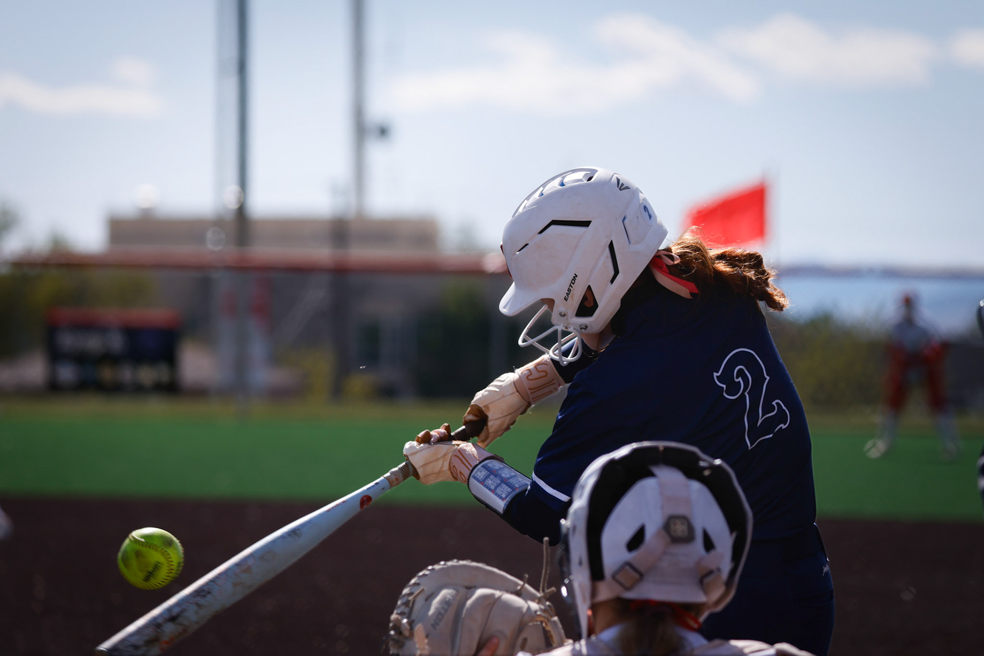 Woods Cross batter Audrey Ayala (2) hits a foul ball during the beginning of the fourth inning as Woods Cross trails Bountiful 2-3.