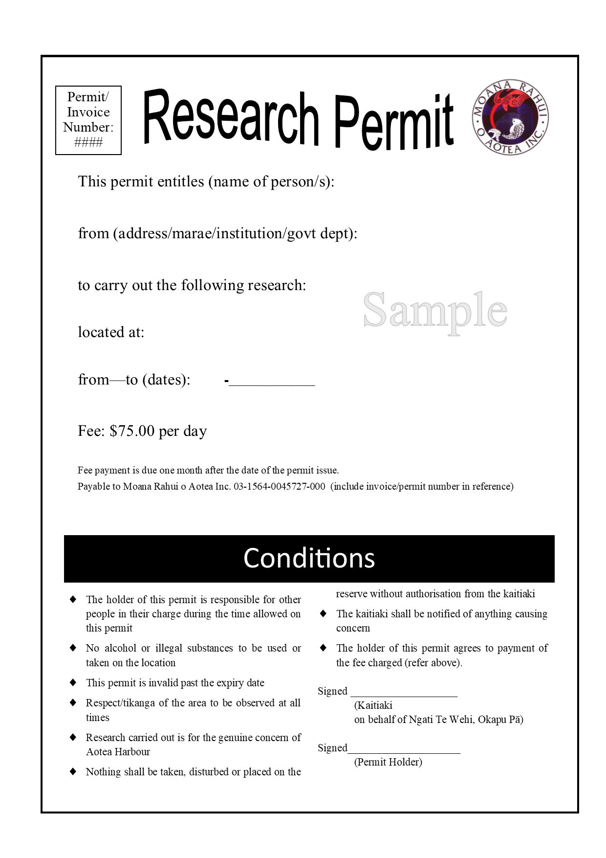 Customary Research Permit