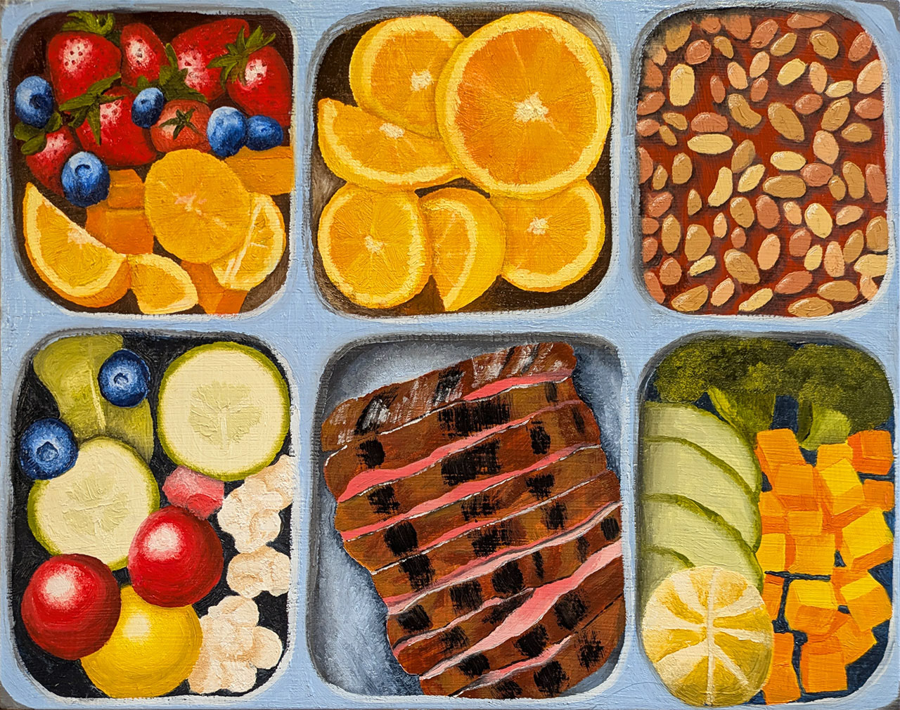 Lunch Tray, 2025, Oil on Wood