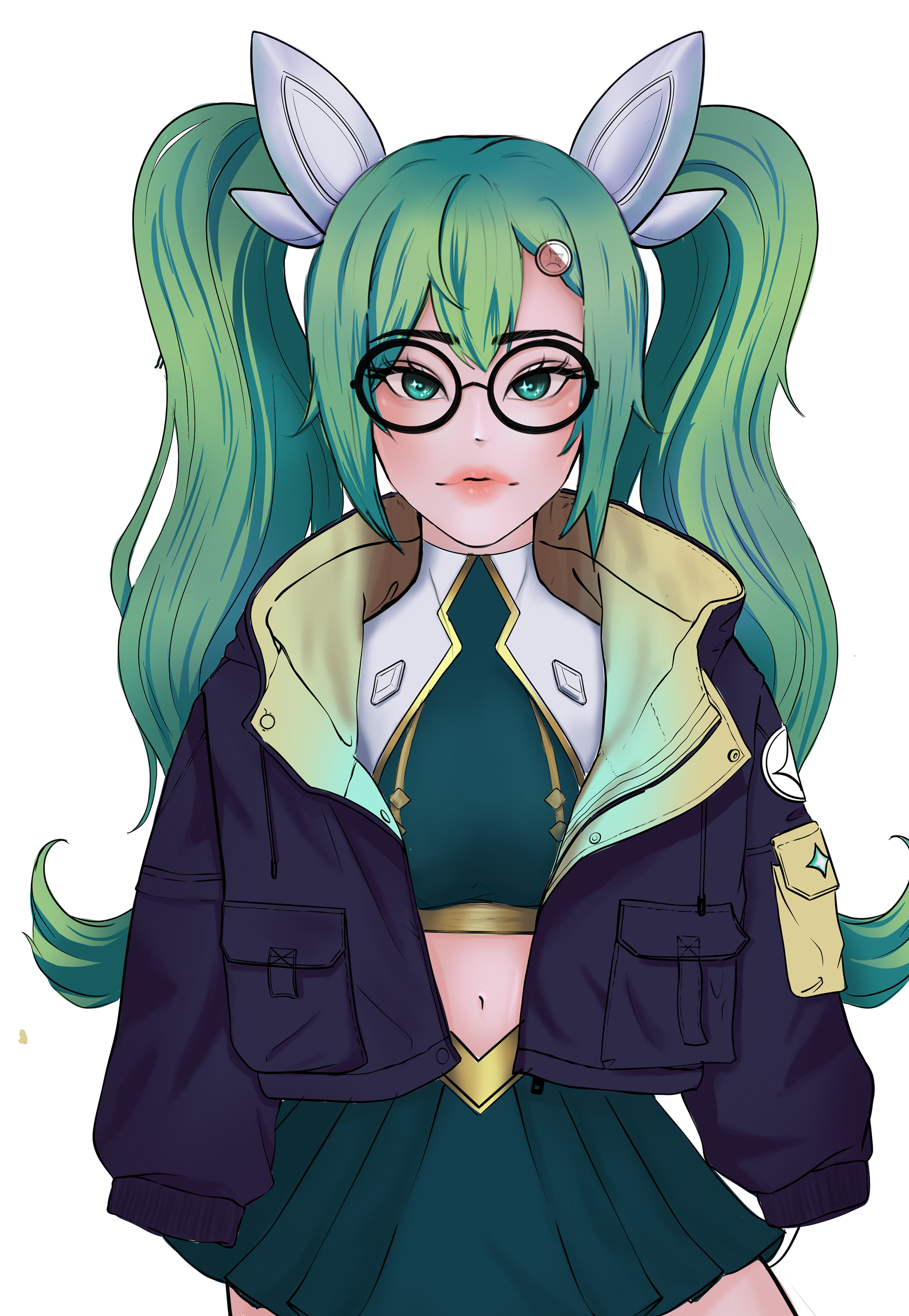 (Fanart) My cyberpunk design of Sona from League of Legends