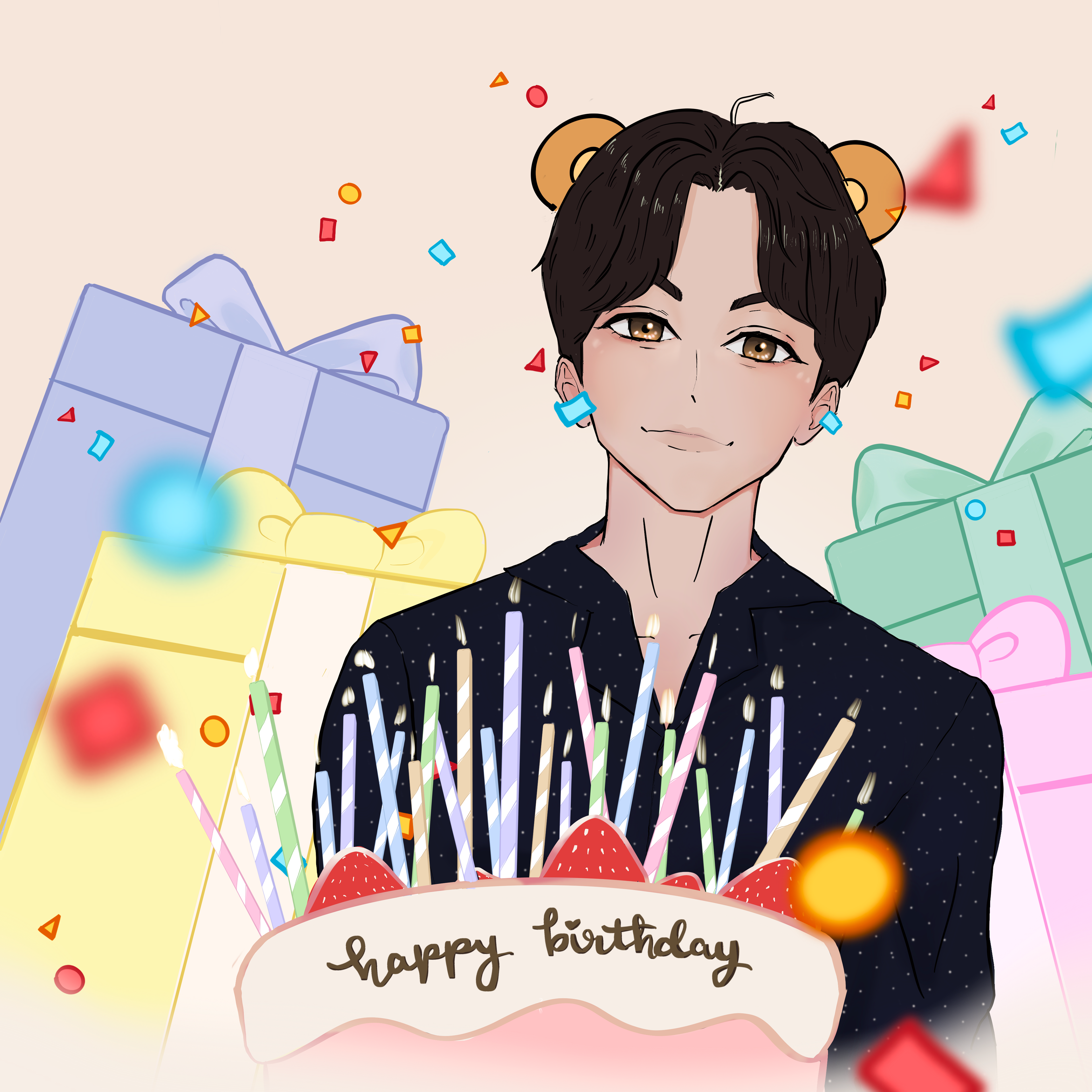 Birthday illustration for my bf