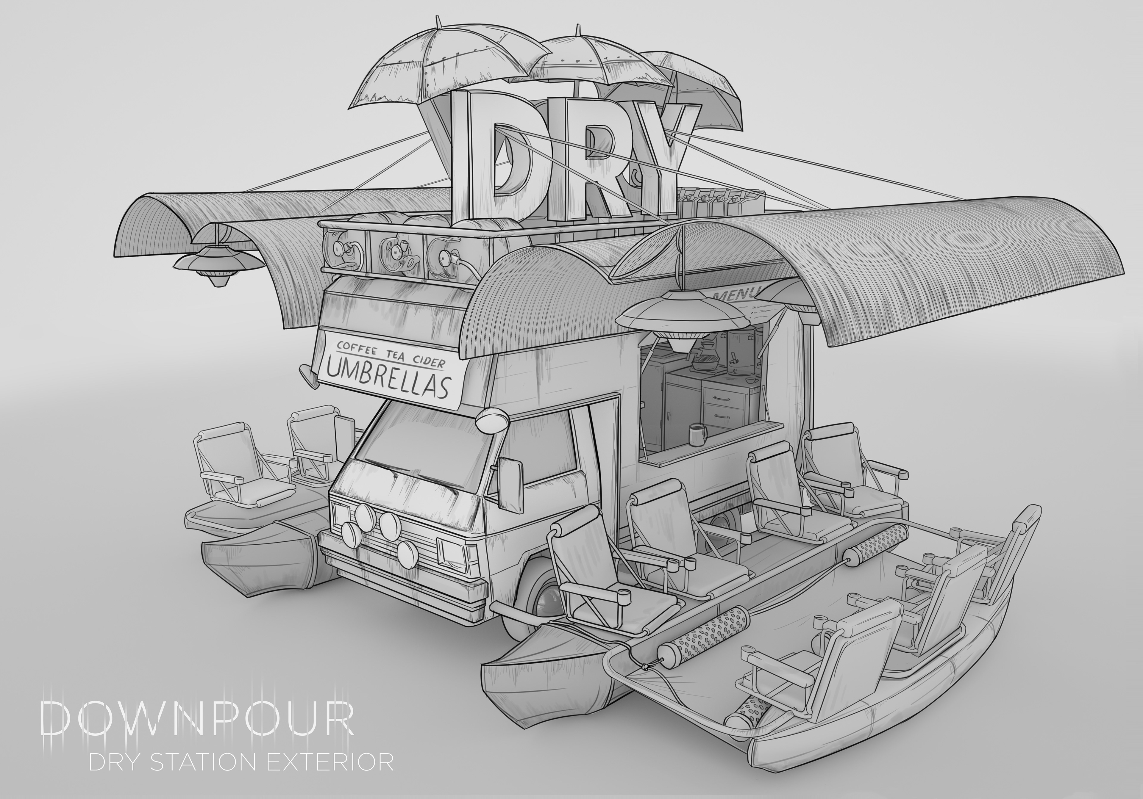   Dry Station exterior design. 