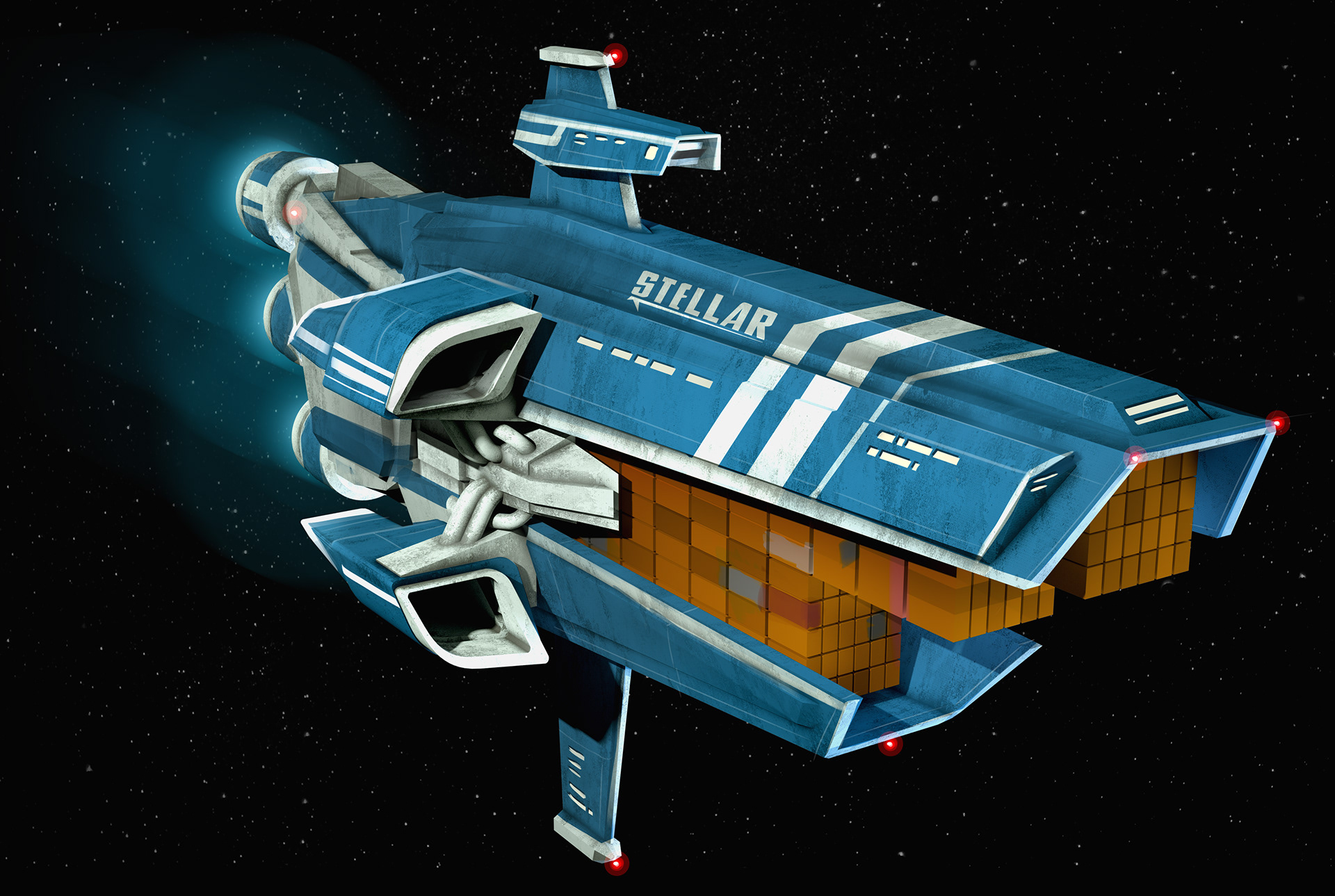   Bulk carriers like this baby can take cargo in and out of atmospheres, and to the farthest reaches of the galactic core at ludicrous speeds. 
