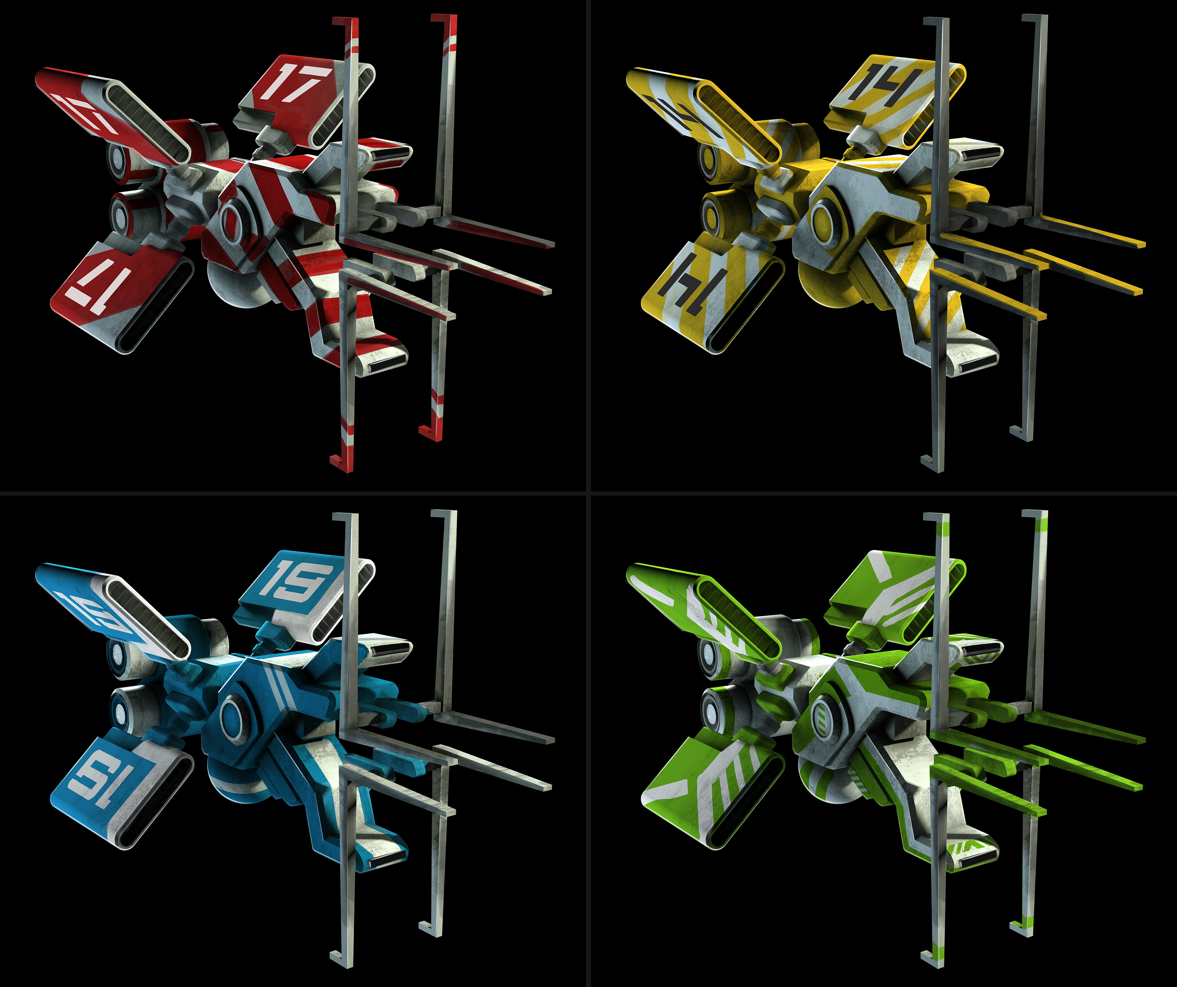   Quick Photoshop paintovers round out the ship design with the details that really make it pop. Paintjobs can follow the contours of the ship or go counter to them, depending on the intent of the design. 