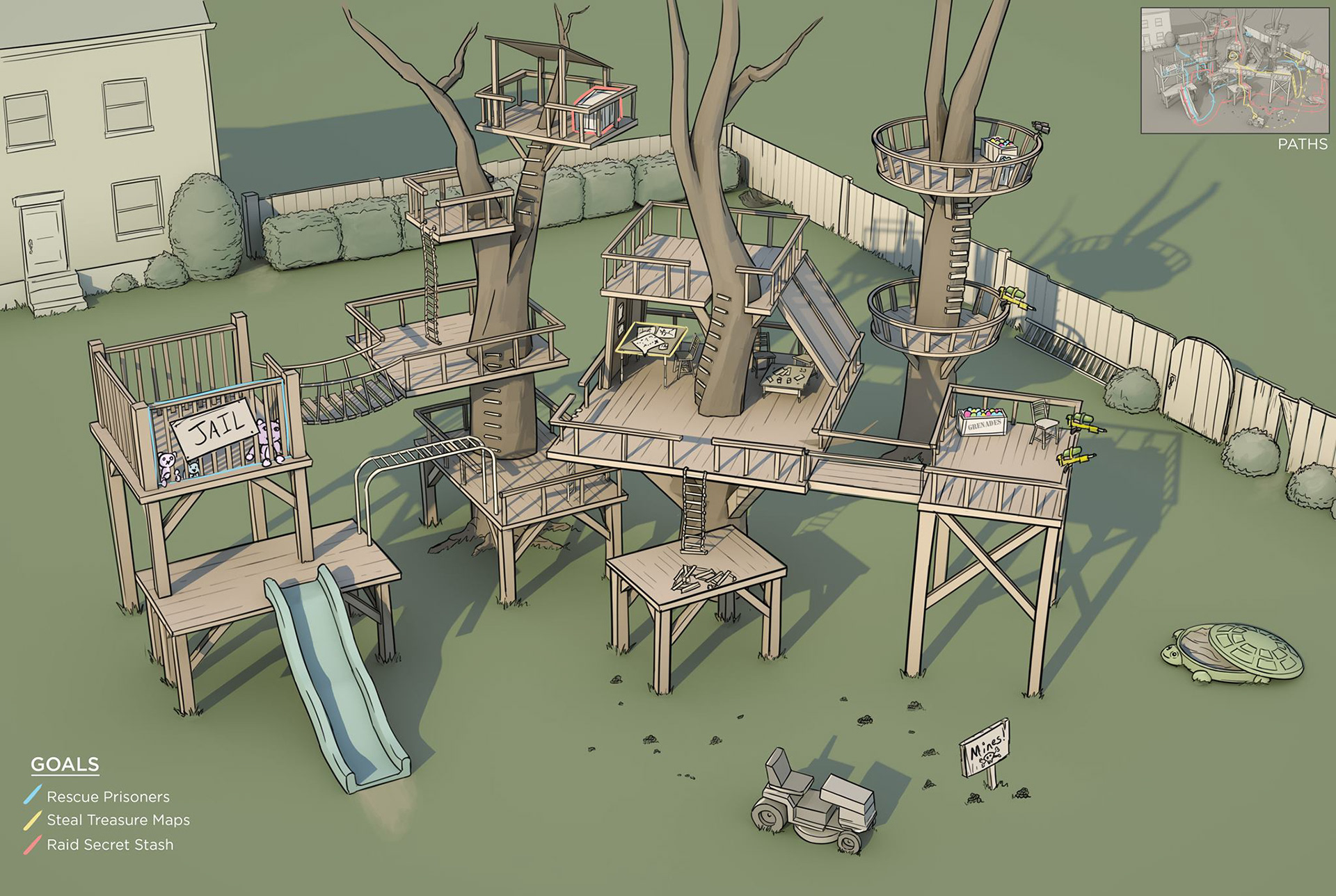   Level design for the neighborhood fort, Terra Verde. 