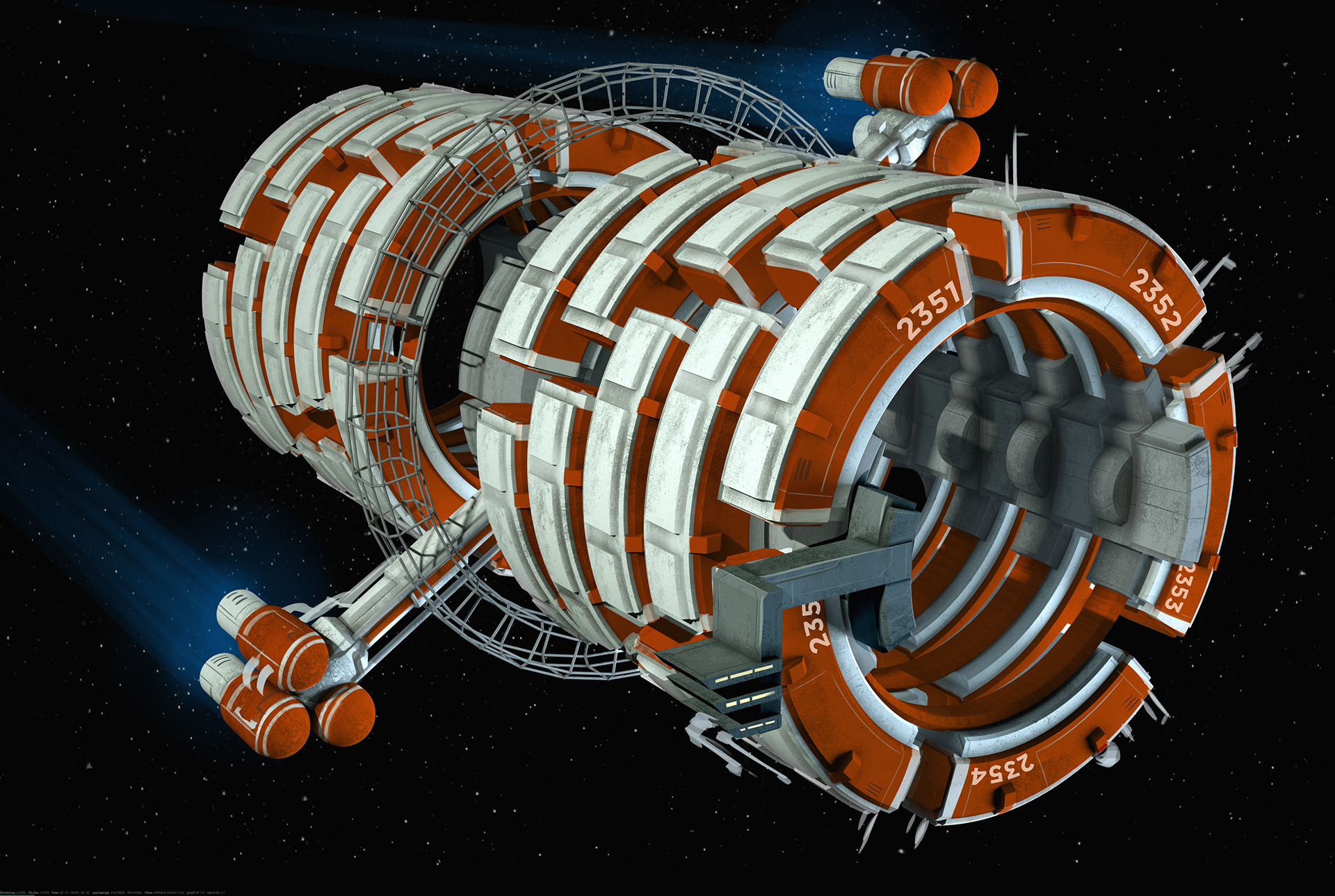   You can't spend the energy to generate multiple artigrav fields for weight-sensitive cargo, so spinships are here to do the job the old-fashioned way. 