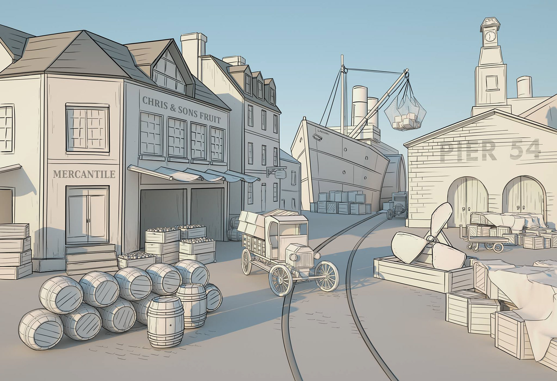   The Pier 54 of old was a heavily used port that served as the main commercial conduit for the city. 