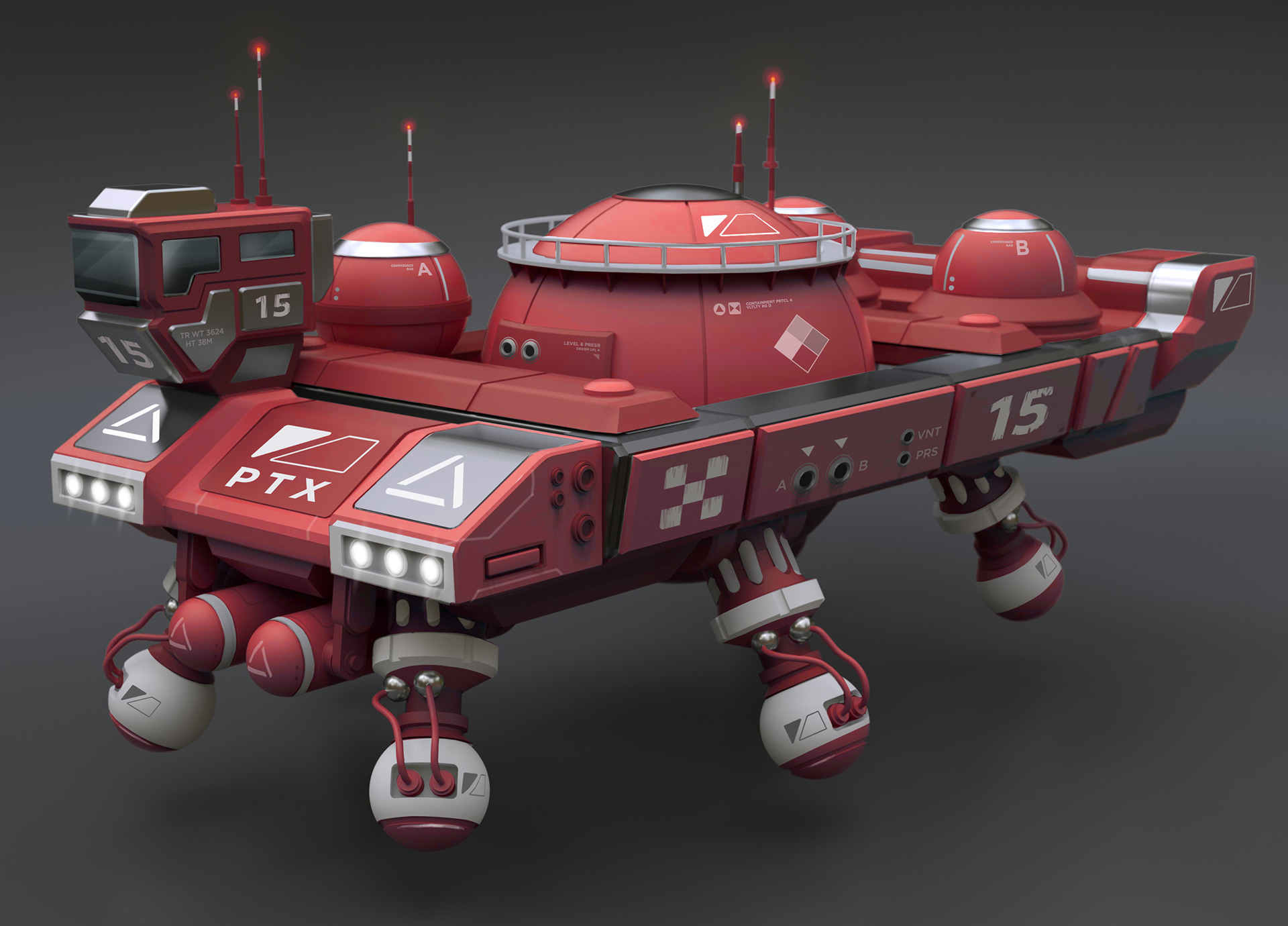 Rapid Photoshop repaint of the hover tanker, making use of my scifi decals!