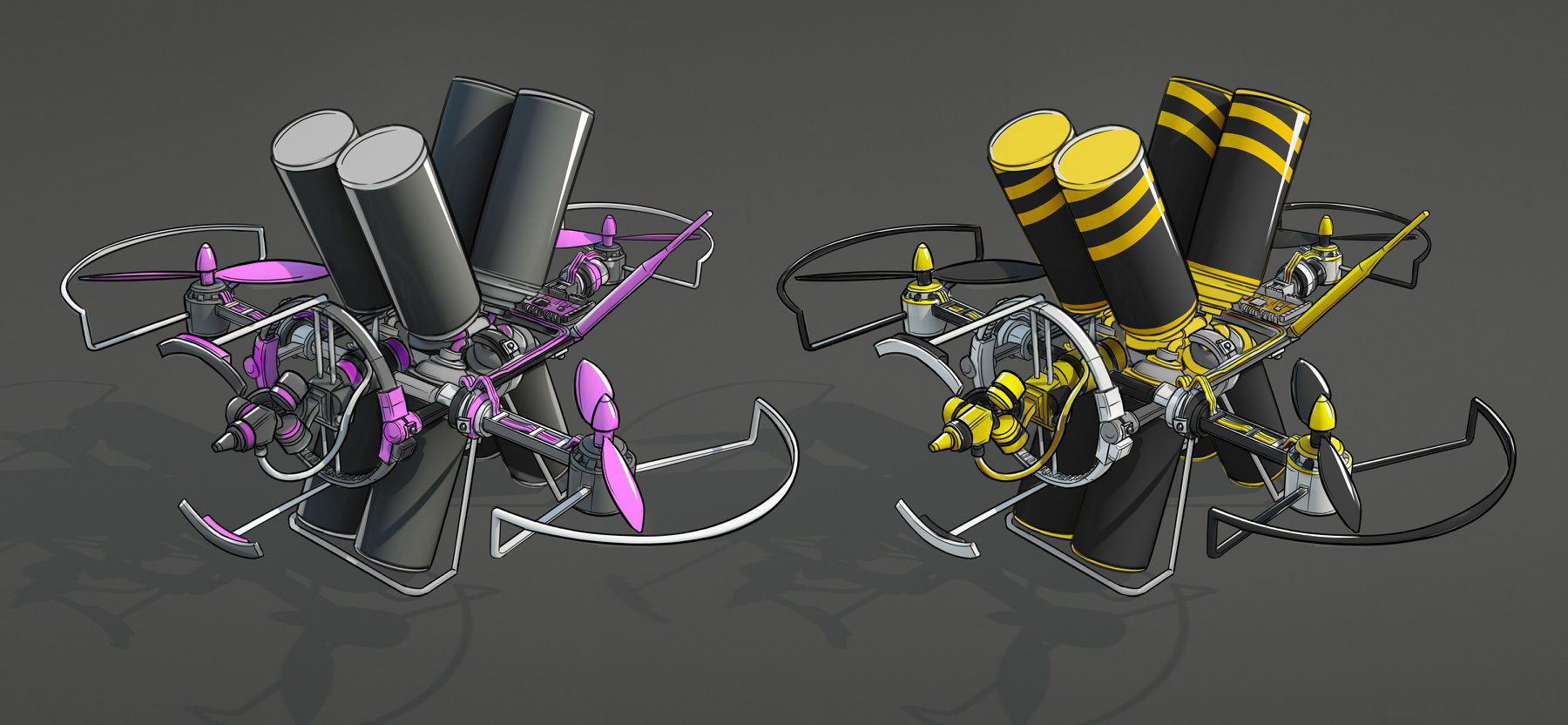 Repaints of the Hummingbird drone.