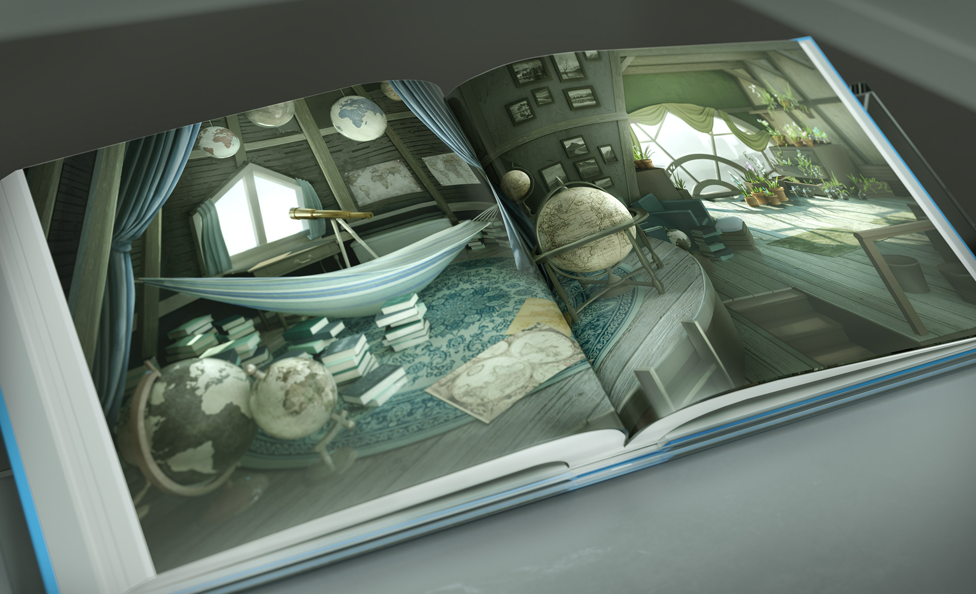 A two-page spread.