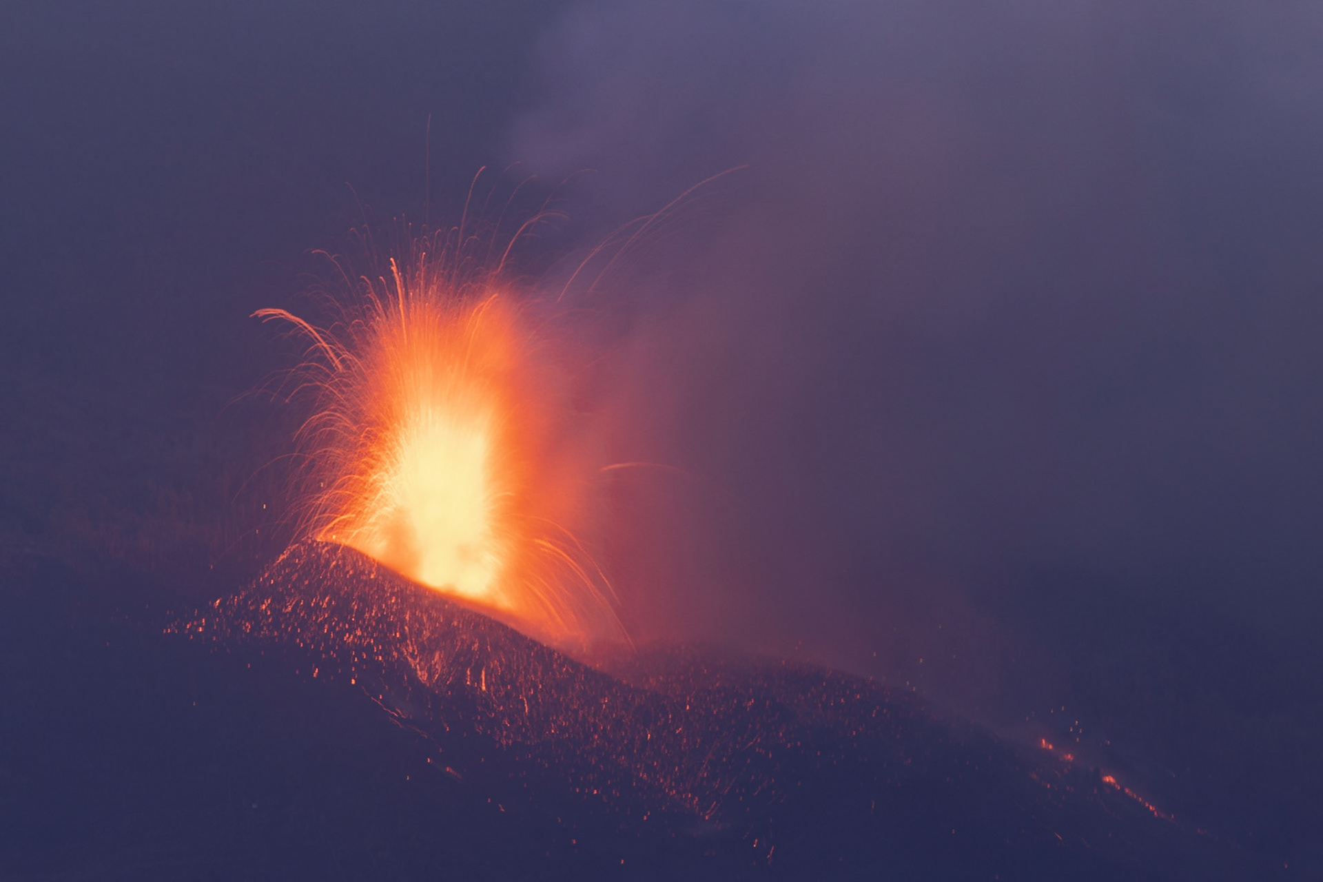 The volcanic eruption in la Palma, Canary Island, Spain, September 2021.