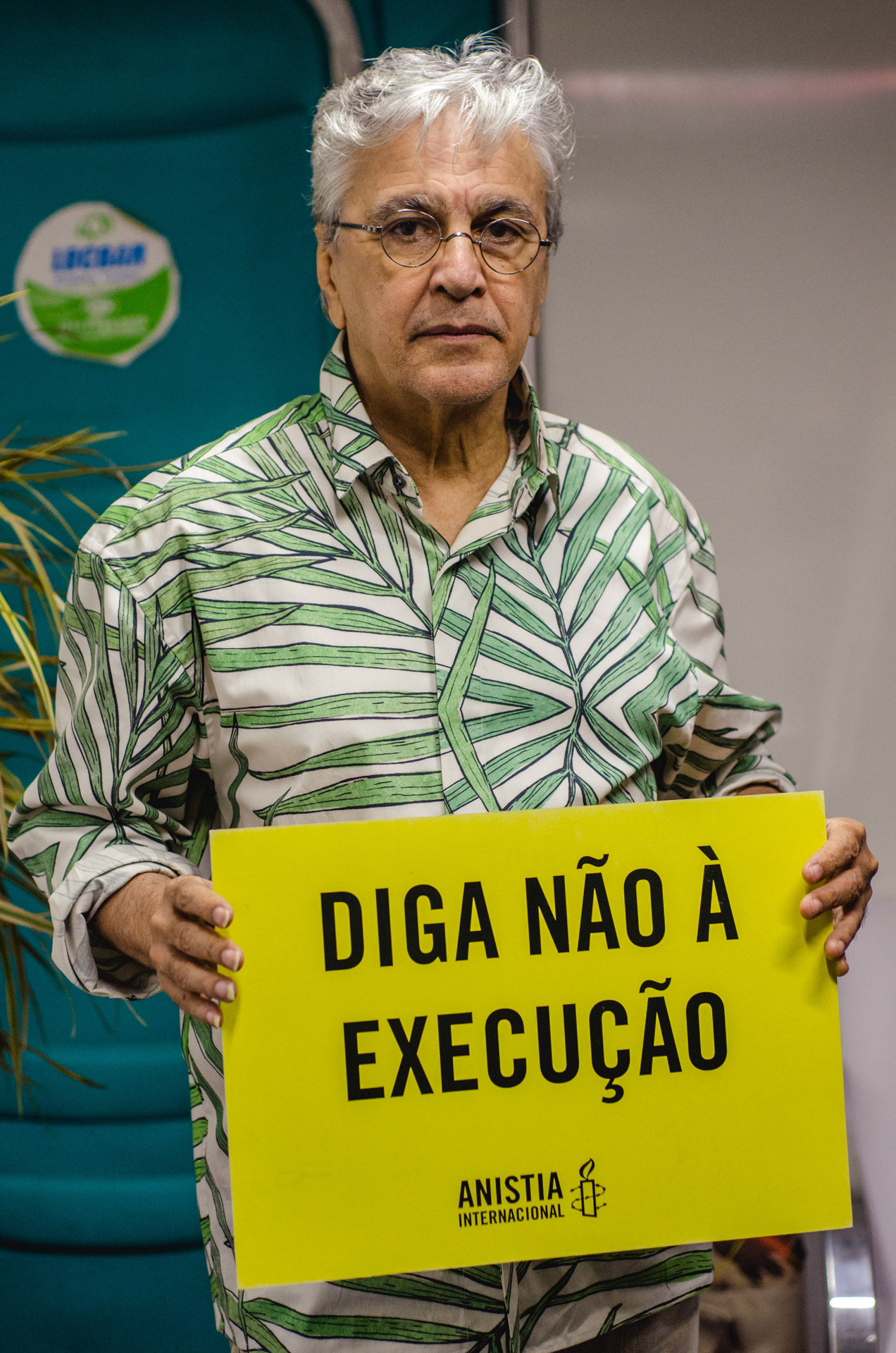Caetano Veloso renowned Brazilian Singer for the Amnesty International's 'Say No To Execution' Campaign - Dec 2015