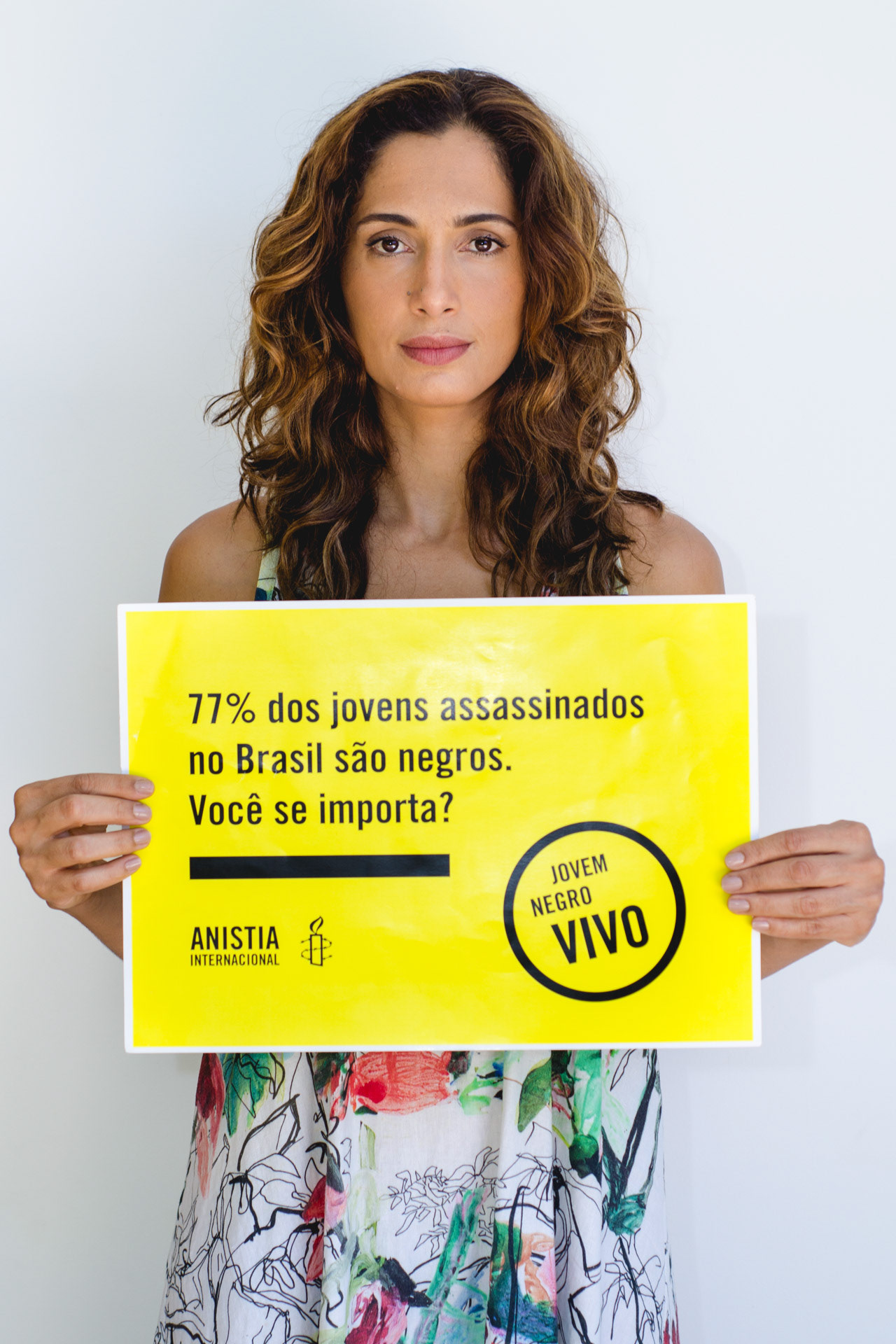 Camila Pitanga renowned Brazilian Actress for the Amnesty International's Black Youth Alive Campaign - Nov 2014